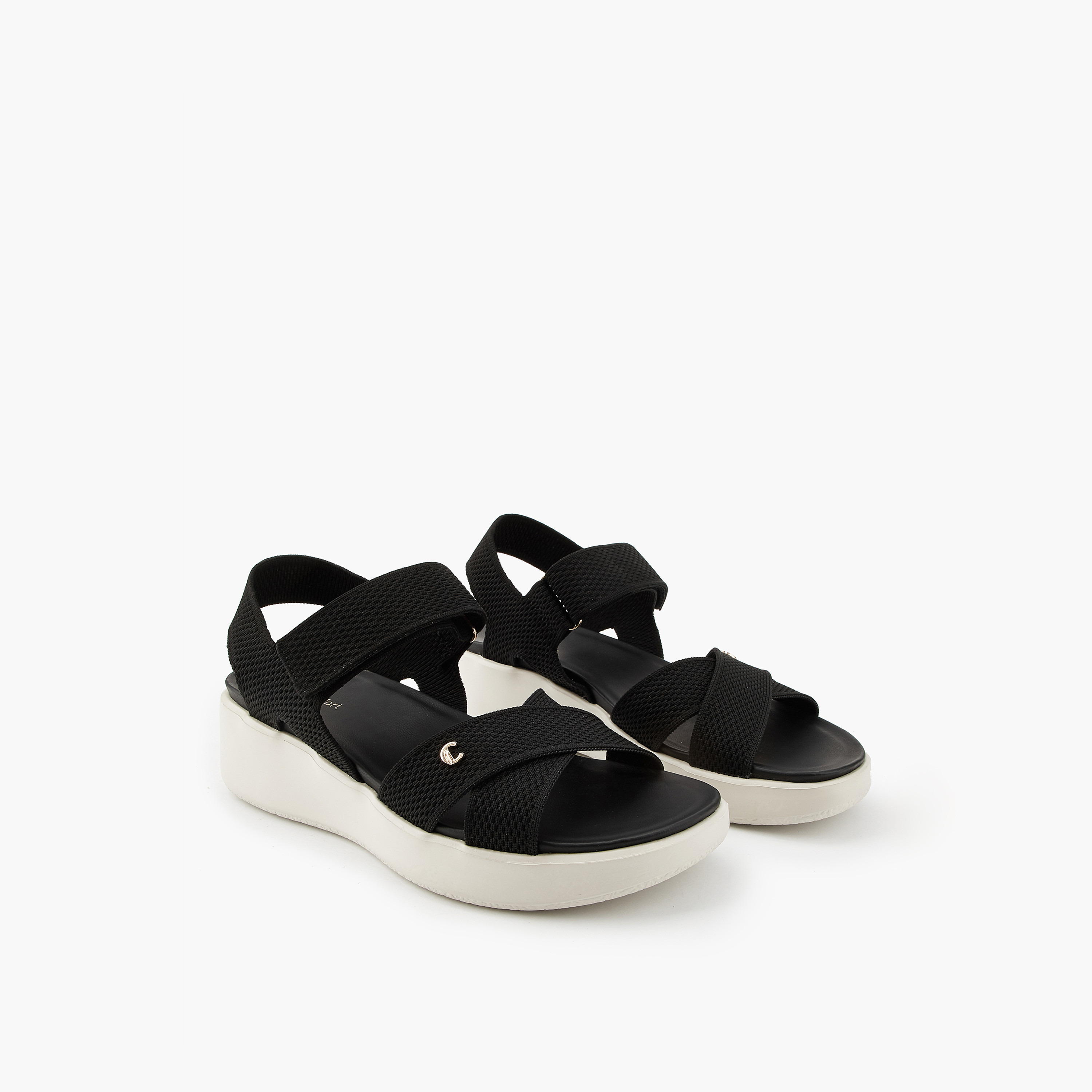 Le Confort Women Cross Strap Flyknit Sandals-women-shoes-sandals-heeled-image-1