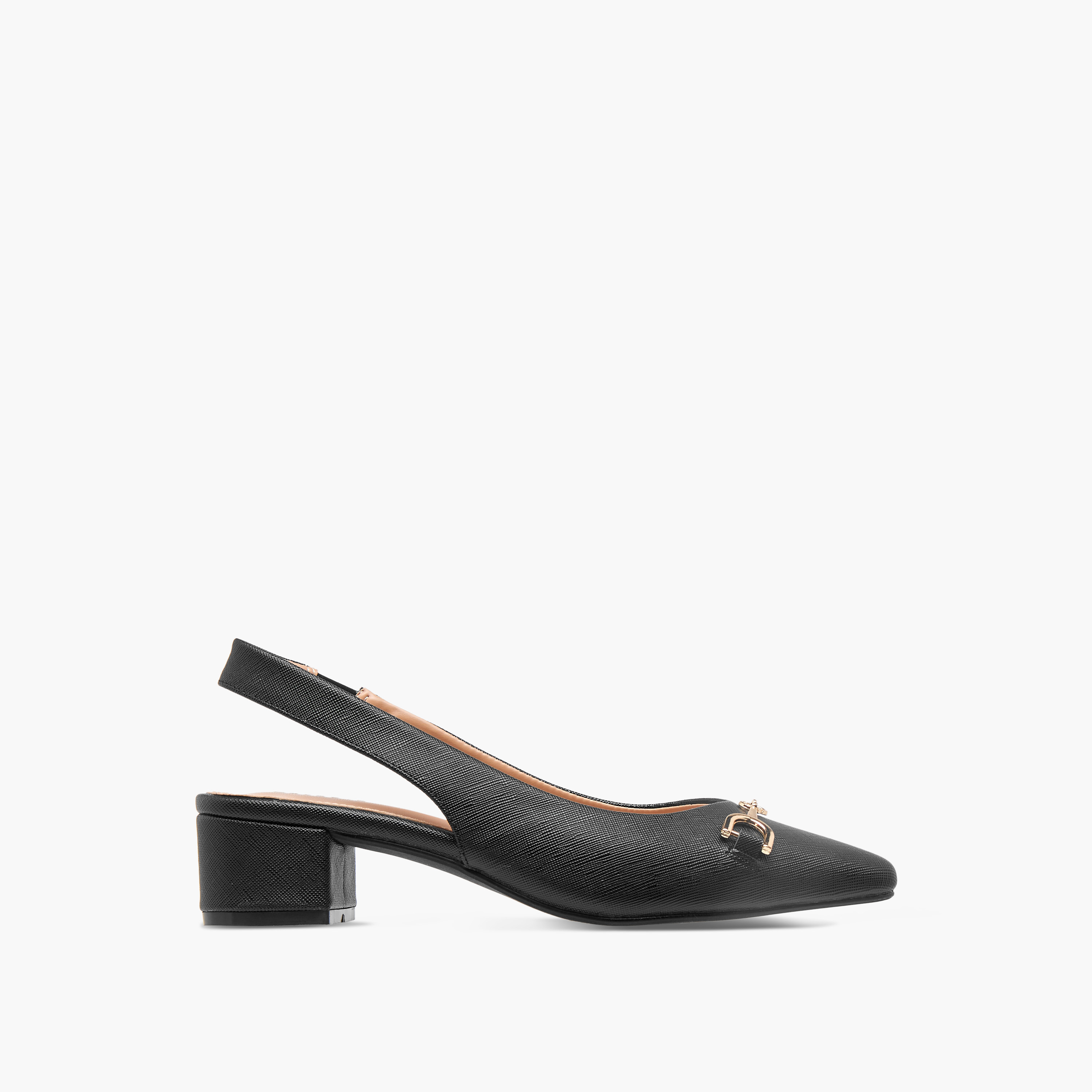 Celeste Women's Solid Slingback Shoes with Block Heels and Metal Accent-women-shoes-heels-image-3