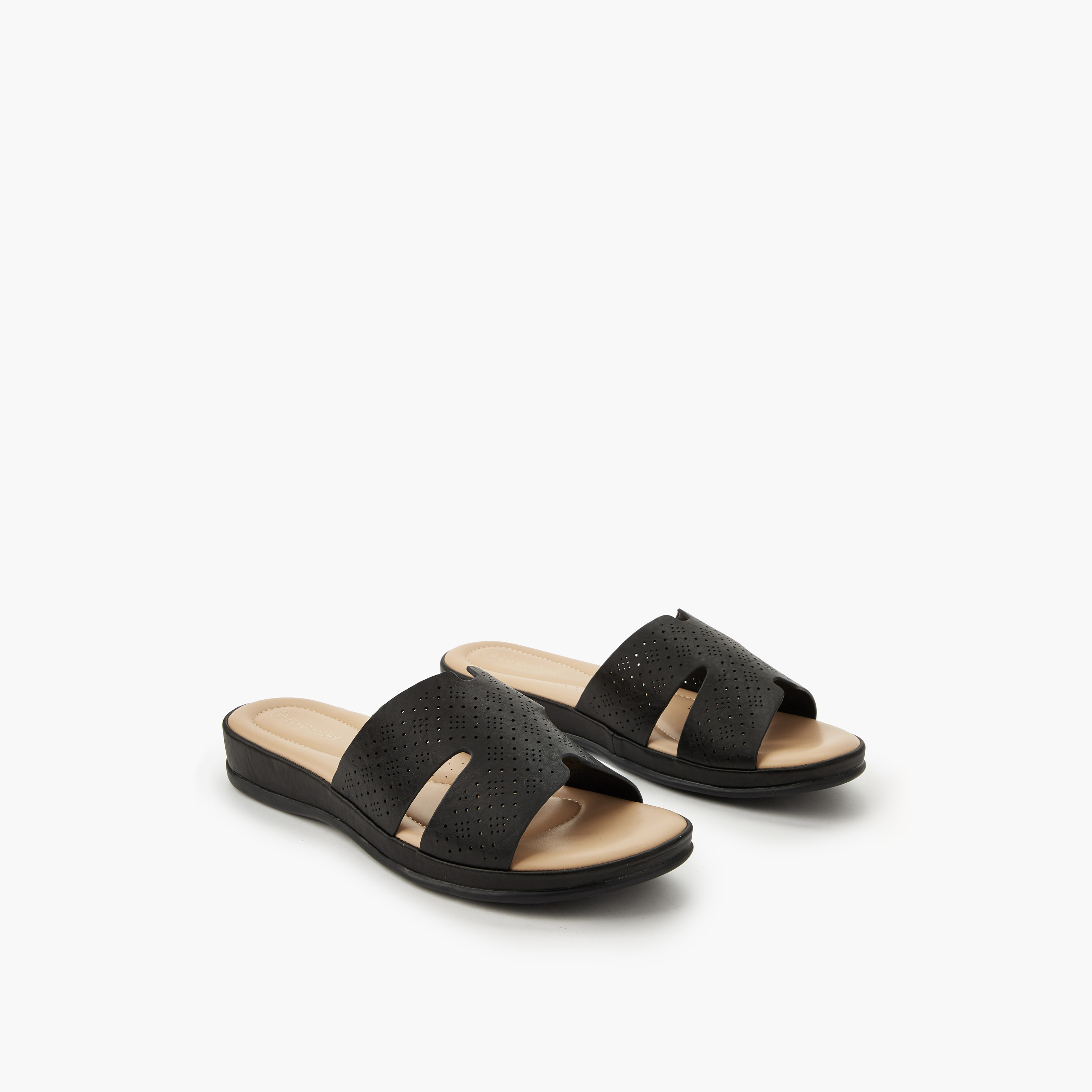 Le Confort Women Perforated Slide Sandals-women-shoes-flats-sandals-image-1