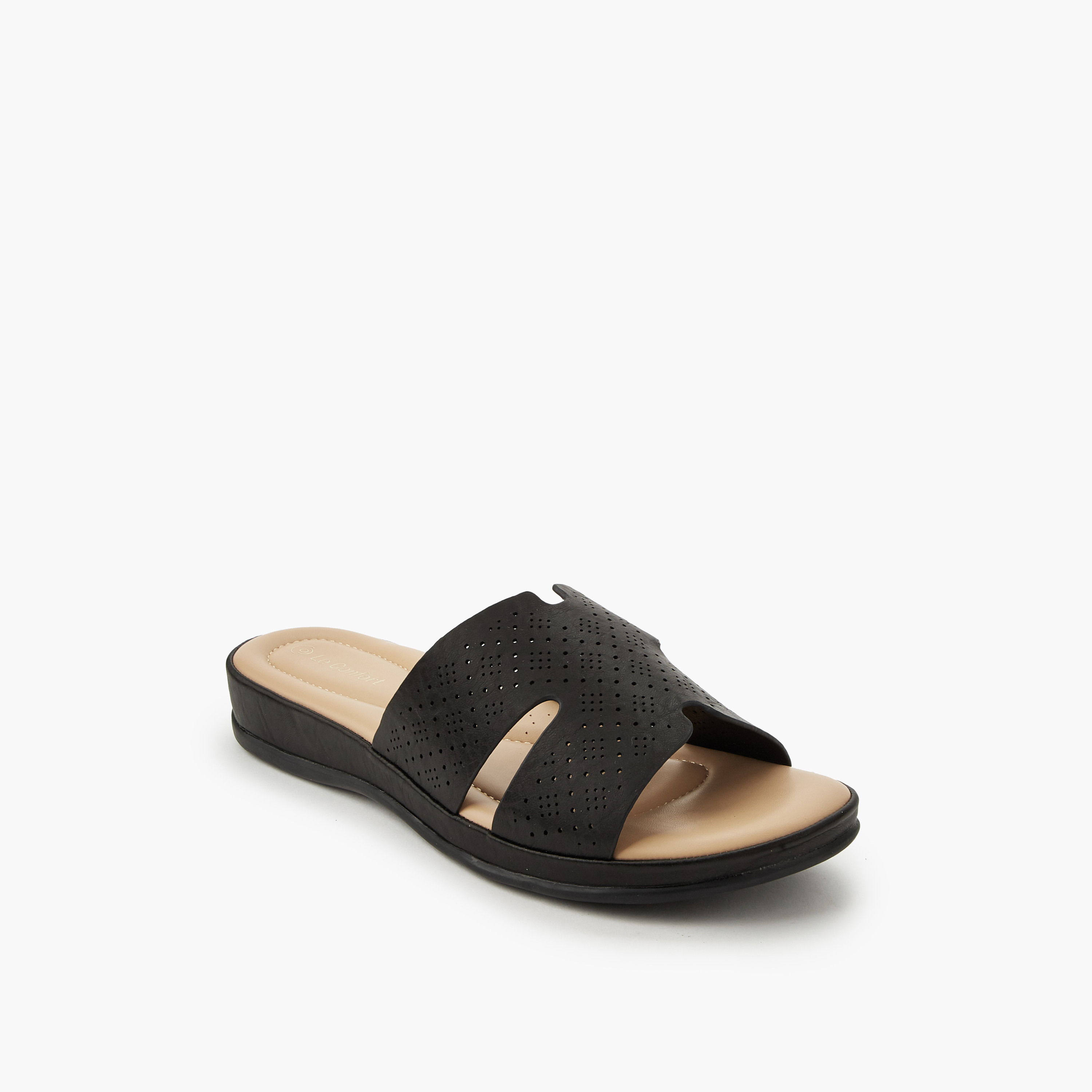 Le Confort Women Perforated Slide Sandals-women-shoes-flats-sandals-image-2