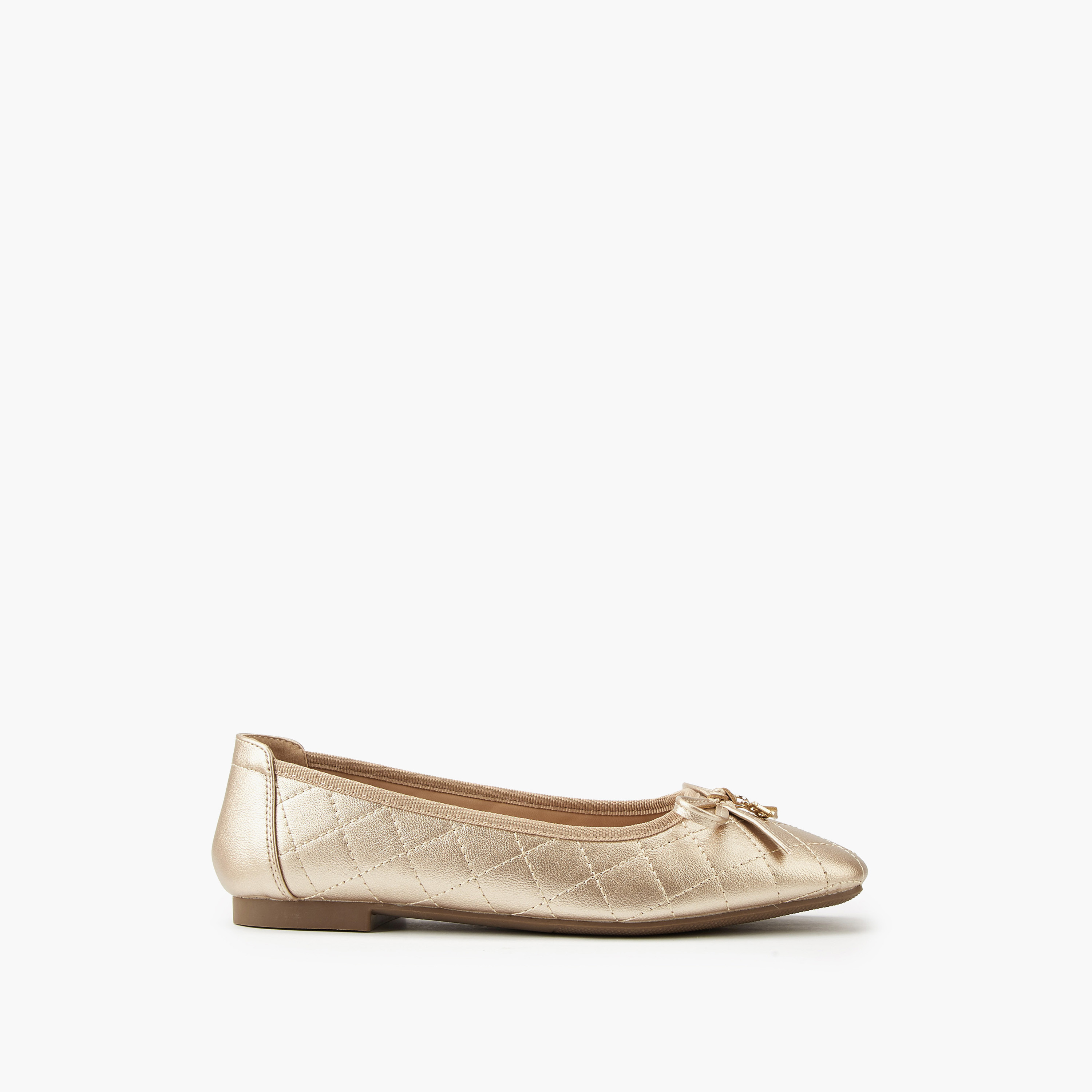 Flora Bella Quilted Ballerina Shoes with Bow Detail-women-shoes-flats-ballerinas-image-2