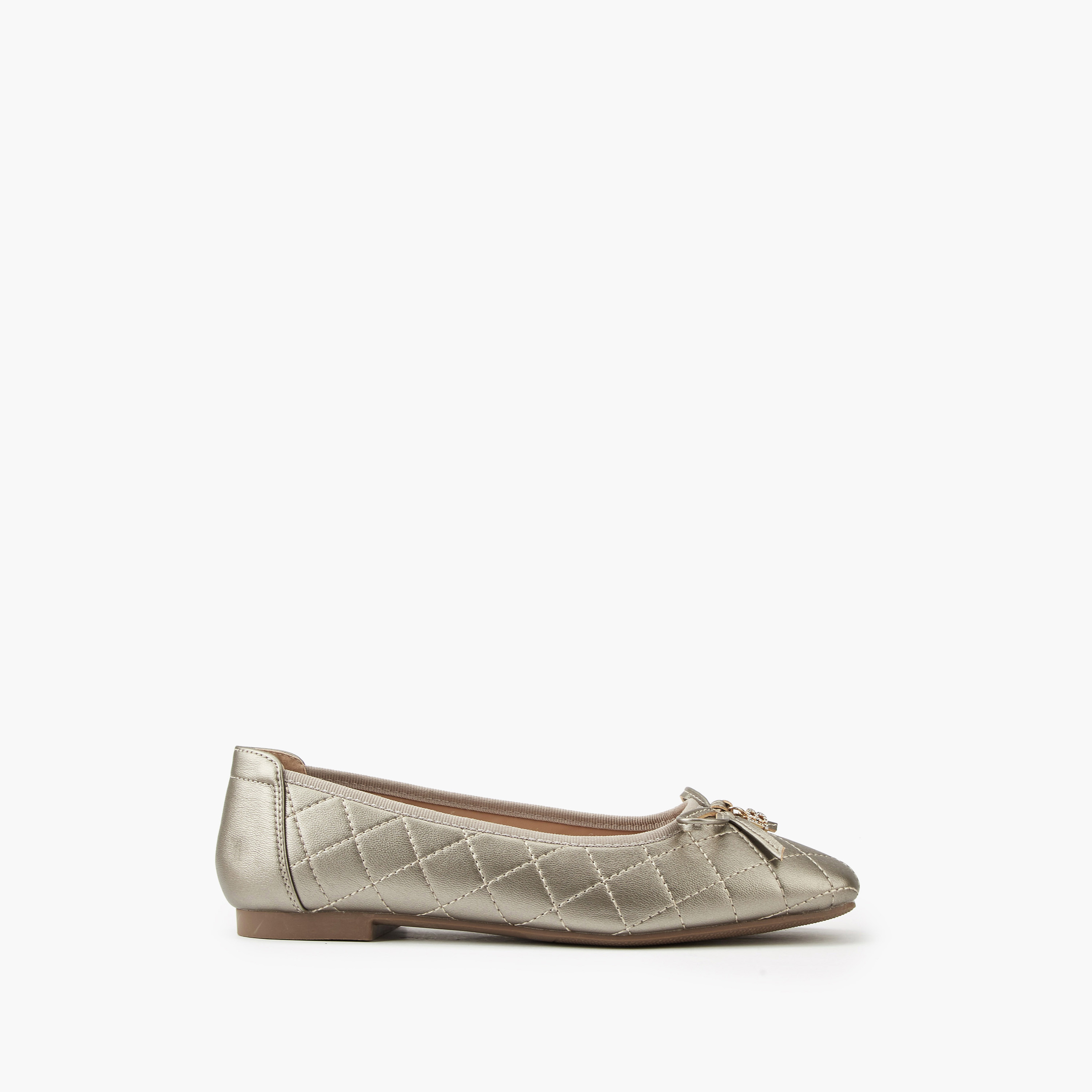 Flora Bella Quilted Ballerina Shoes with Bow Detail-women-shoes-flats-ballerinas-image-2