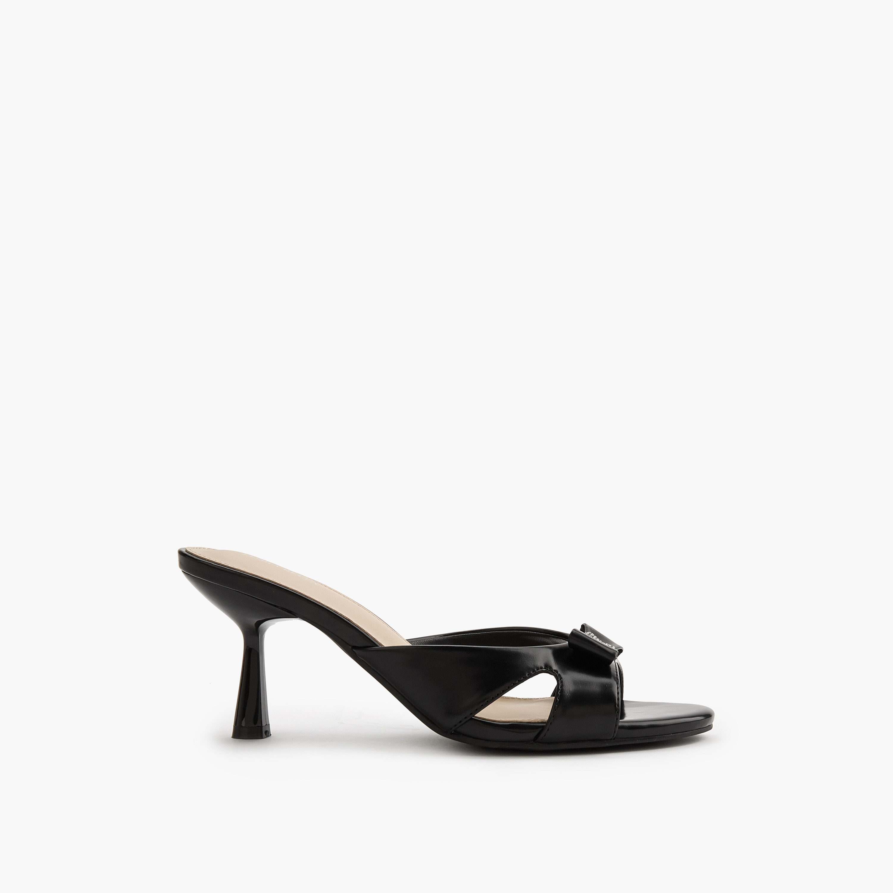 Flora Bella Embellished Bow Slip-On Sandals with Flared Heel-women-shoes-sandals-heeled-image-2