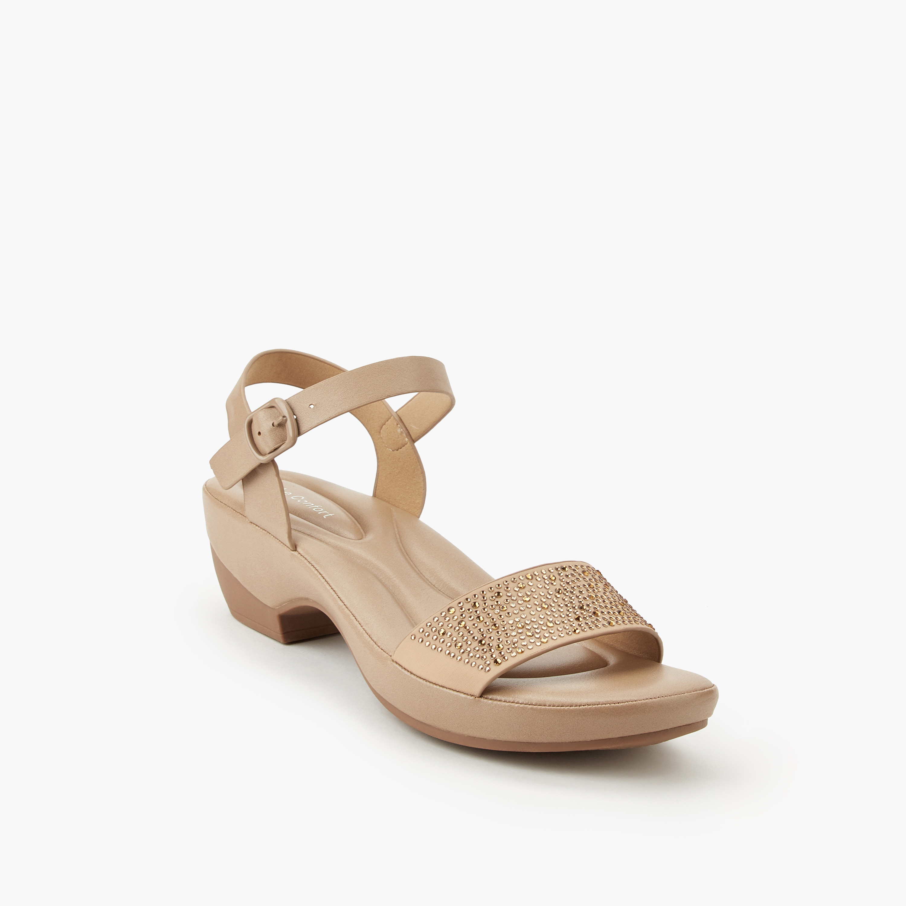 Le Confort Women Embellished Ankle Strap Sandals-women-shoes-sandals-heeled-image-2