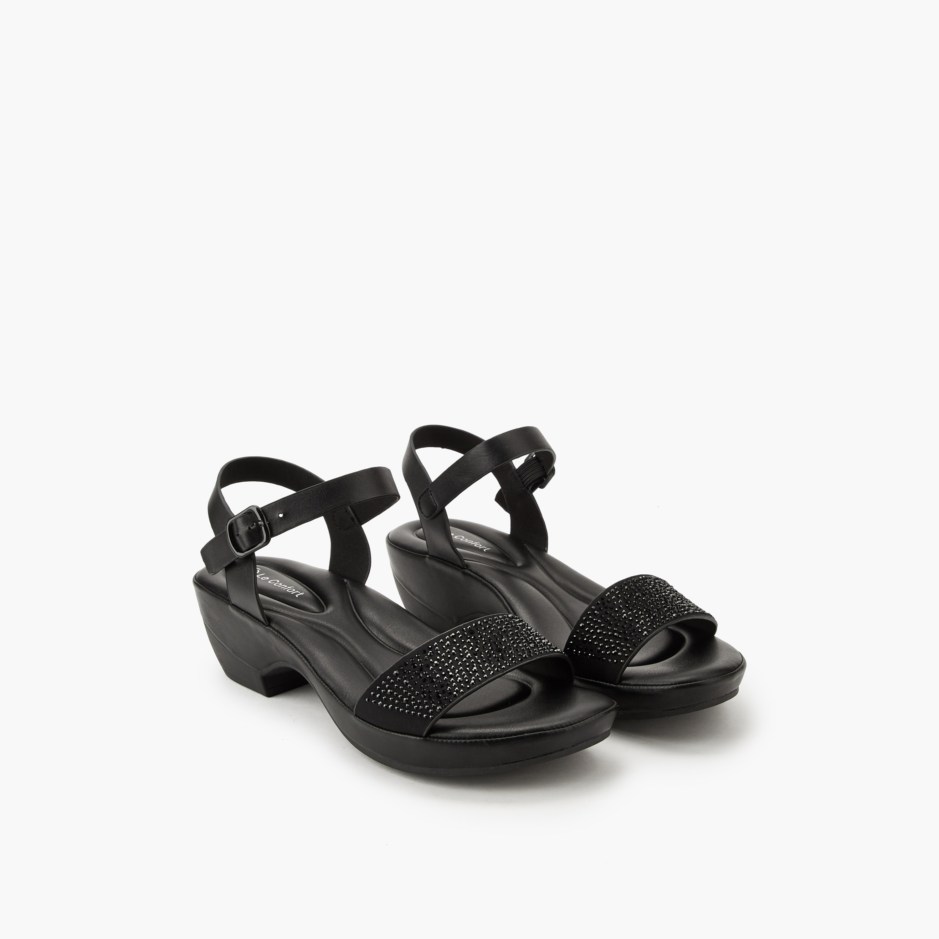 صندل مزين بكعب وبحزام كاحل للنساء من لو كونفورت-women-shoes-sandals-heeled-image-5