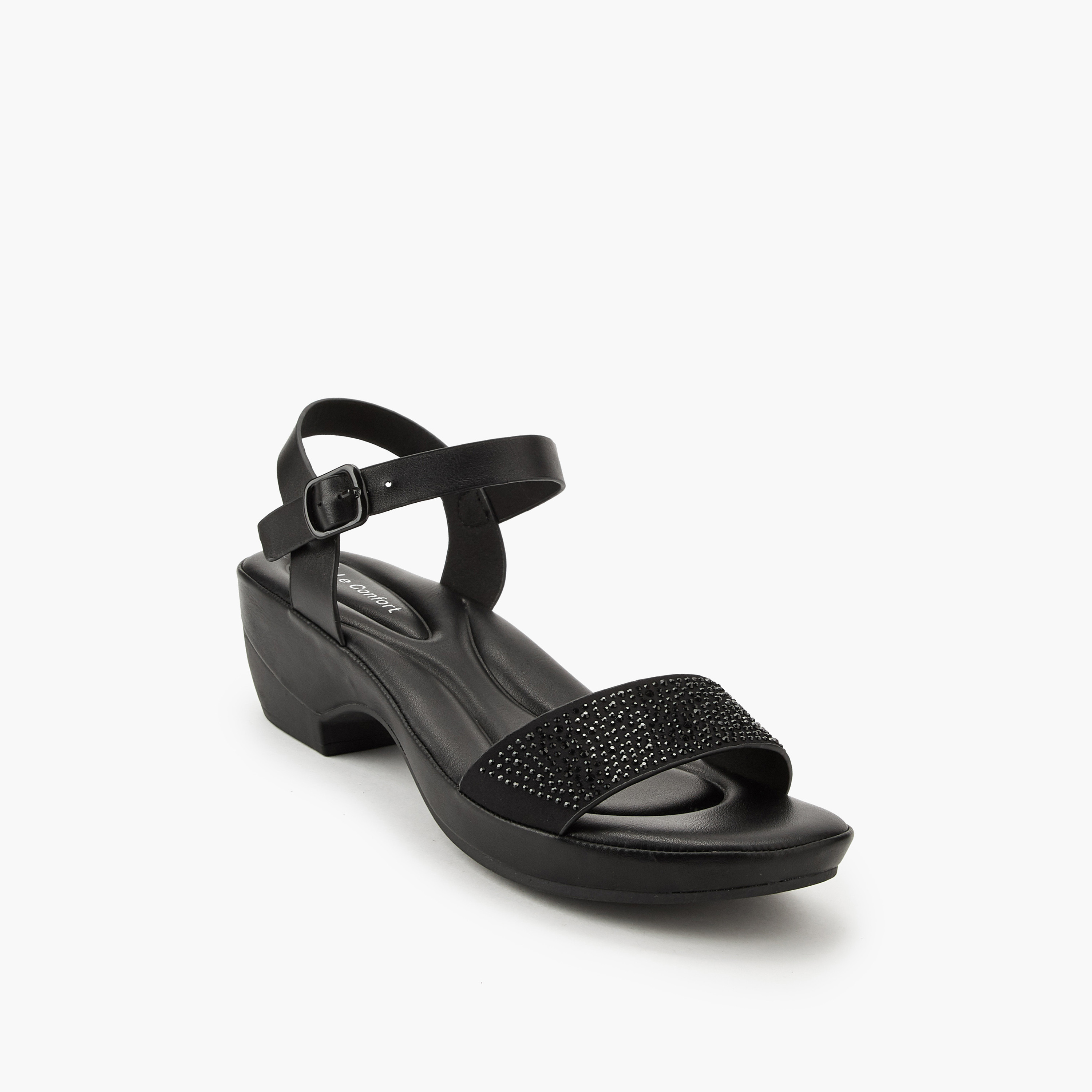 صندل مزين بكعب وبحزام كاحل للنساء من لو كونفورت-women-shoes-sandals-heeled-image-4