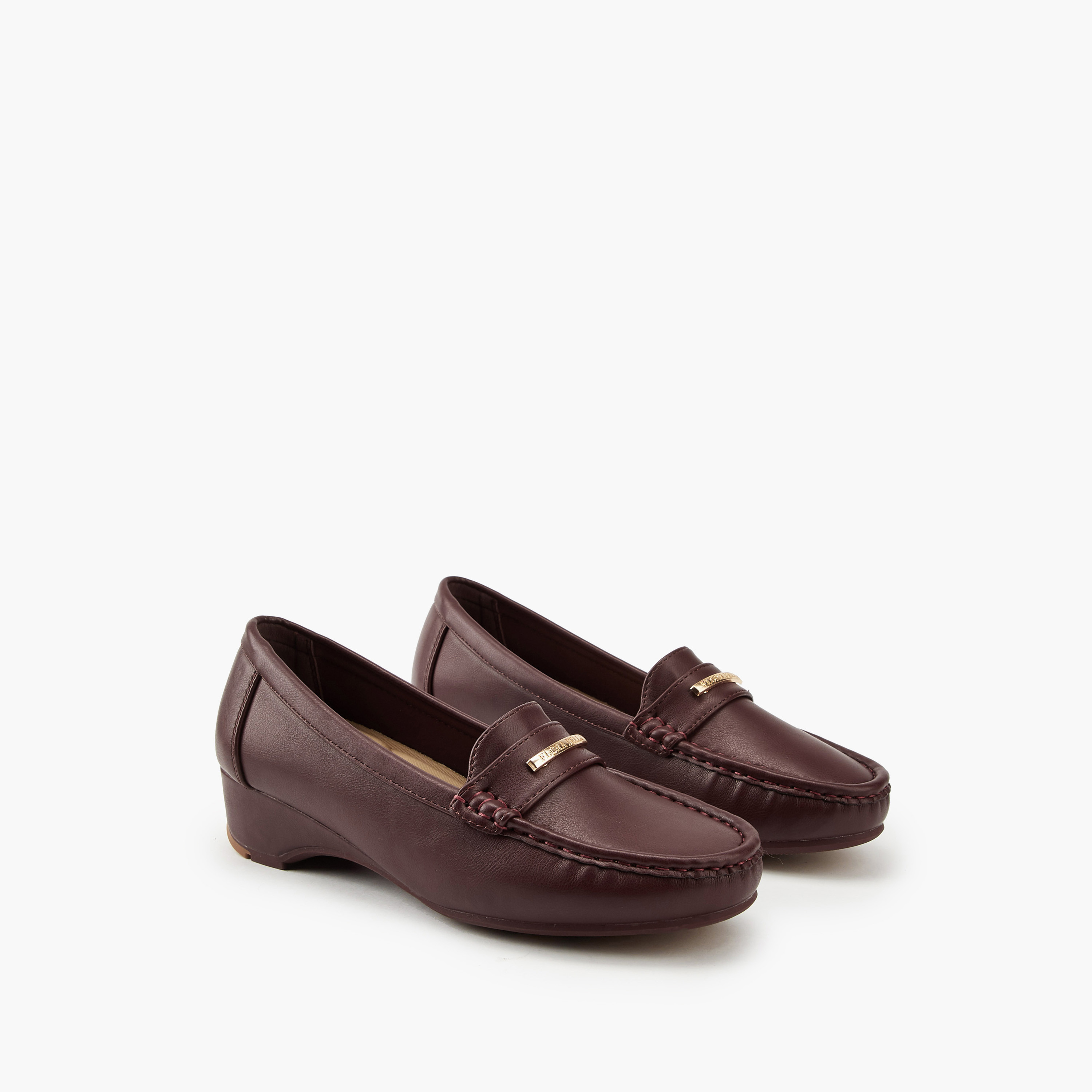 Flora Bella Metal Accent Loafers with Wedge Heels-women-shoes-heels-image-1