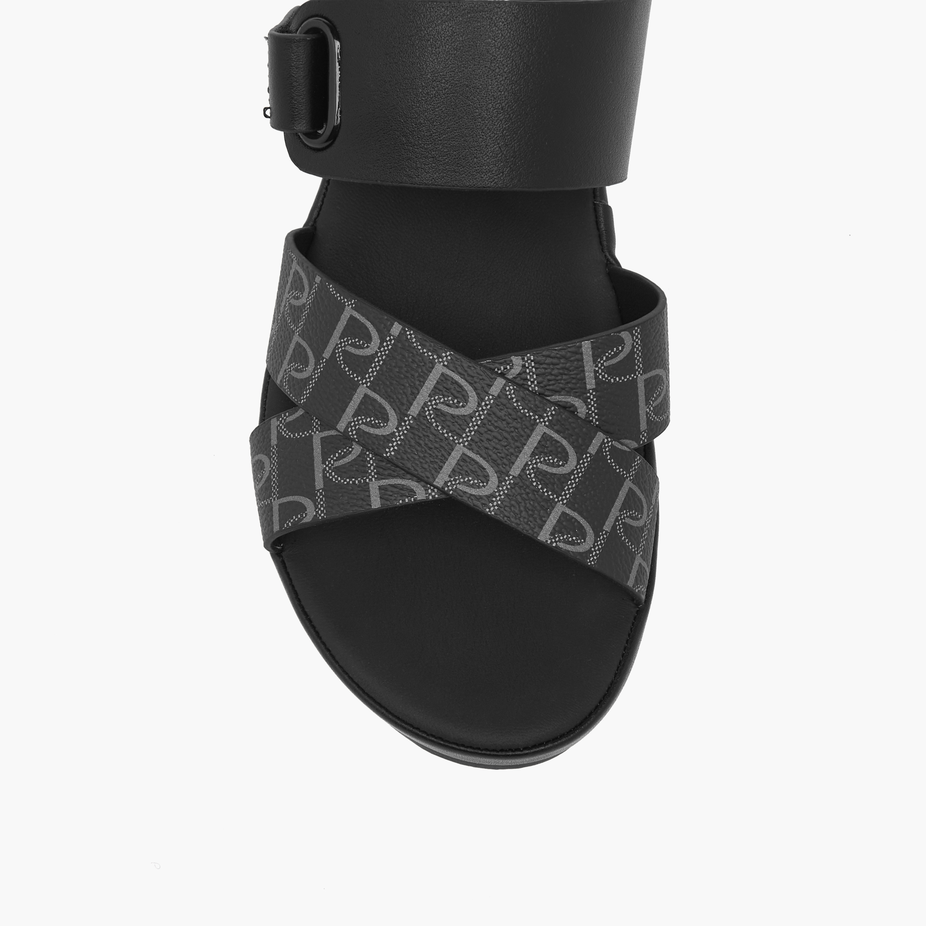 صندل مريح سهل الارتداء بكعب ويدج وطبعات مونوجرام من بابريكا-women-shoes-sandals-heeled-image-4