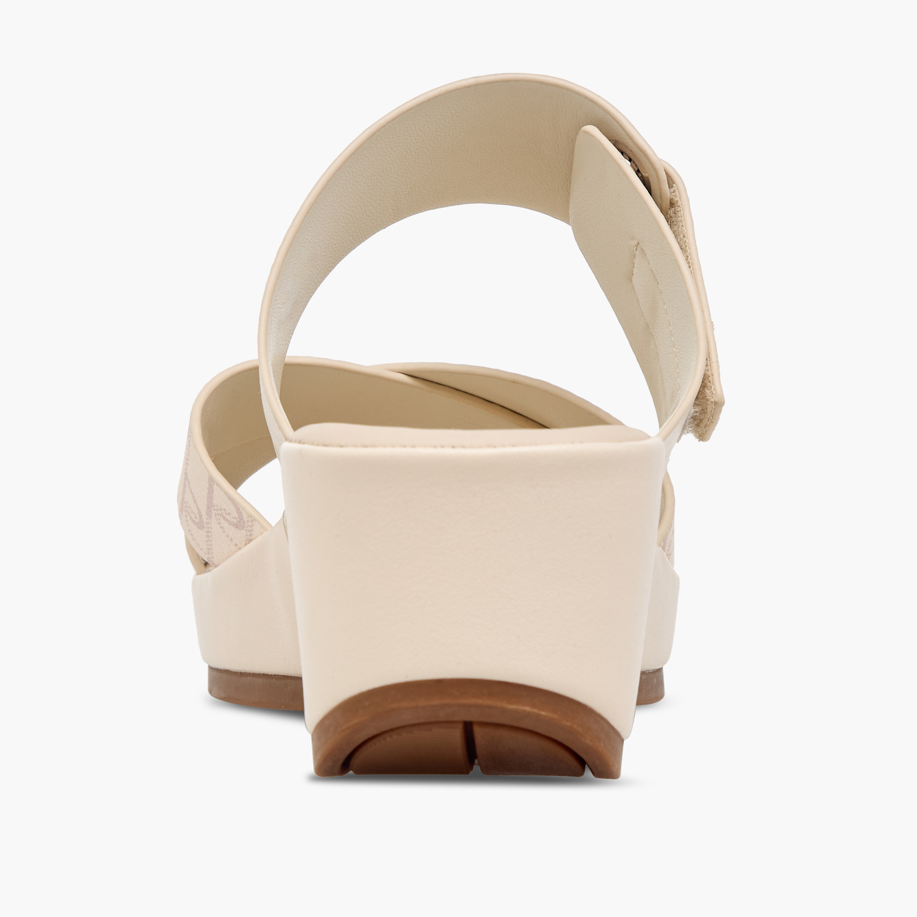 صندل مريح سهل الارتداء بكعب ويدج وطبعات مونوجرام من بابريكا-women-shoes-sandals-heeled-image-5