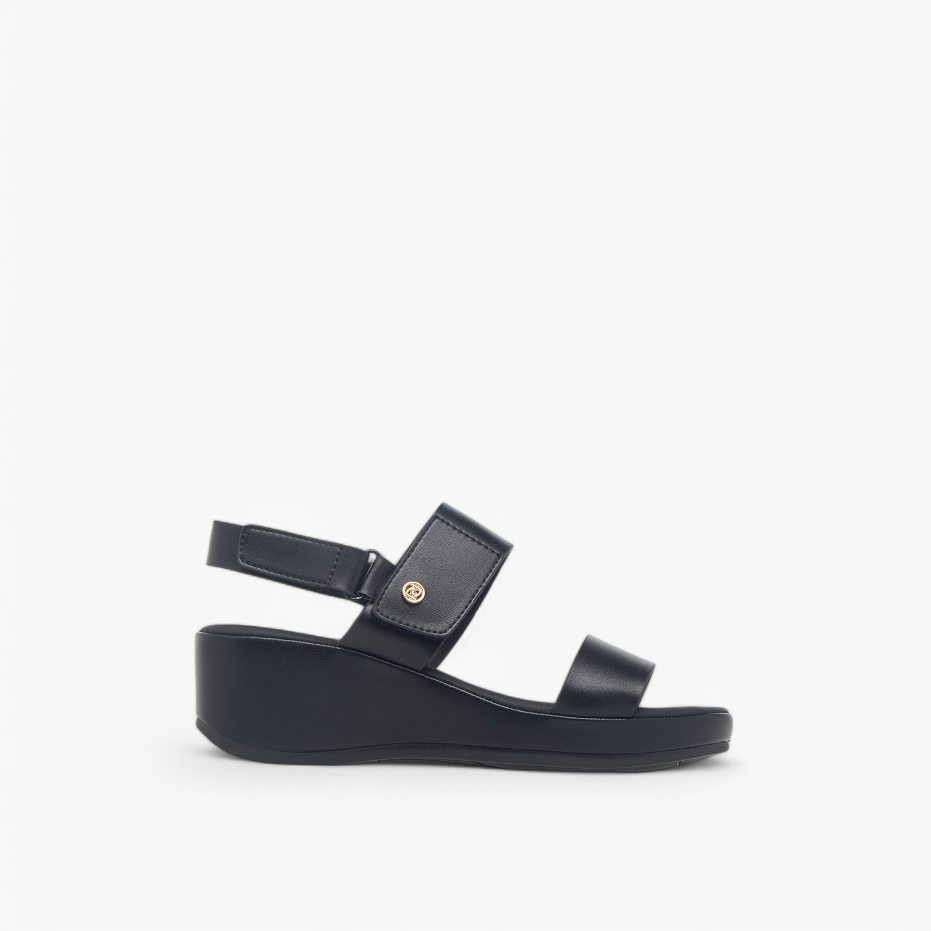 Paprika Solid Wedge Heel Comfort Sandals with Hook and Loop Closure-women-shoes-sandals-heeled-image-3