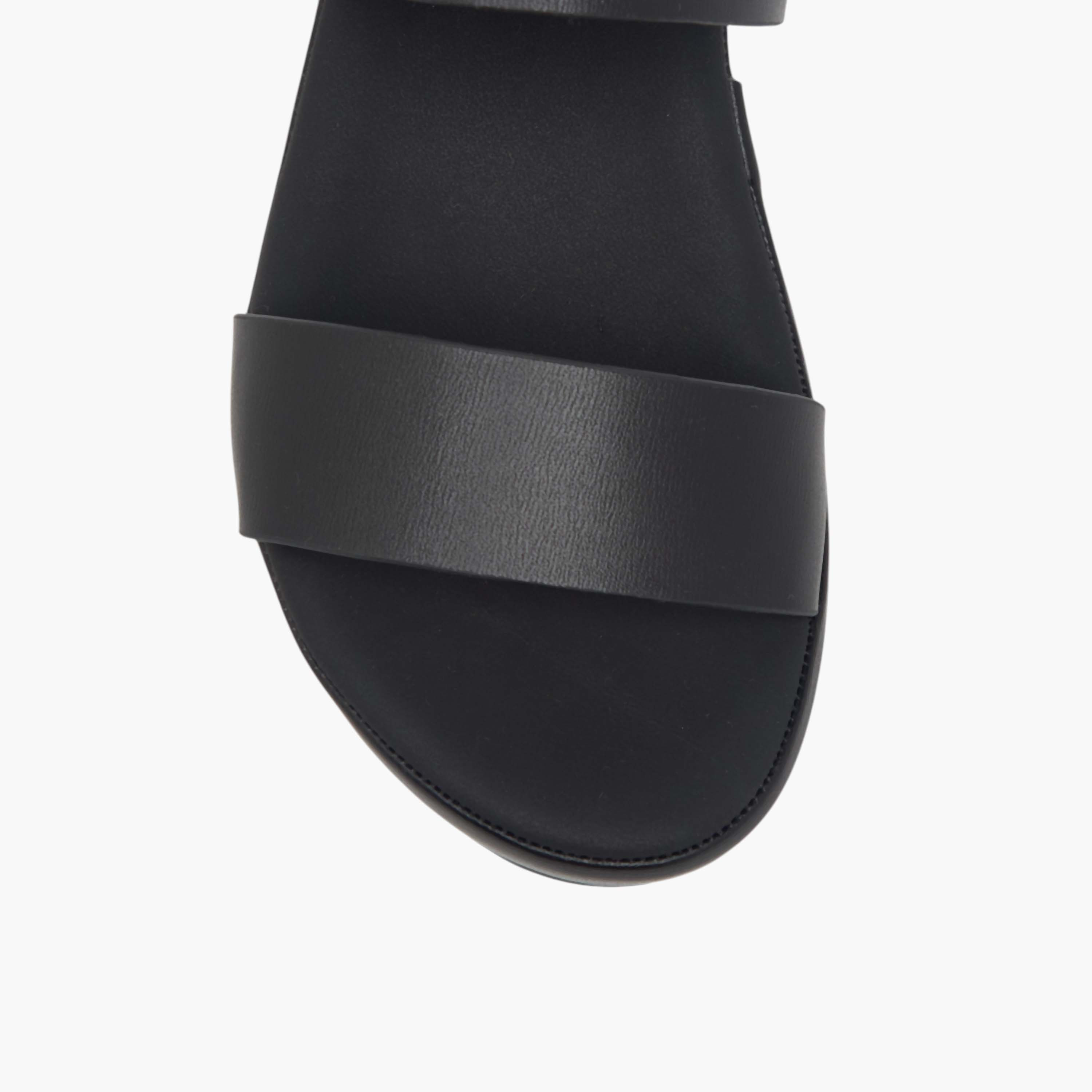 Paprika Solid Wedge Heel Comfort Sandals with Hook and Loop Closure-women-shoes-sandals-heeled-image-4