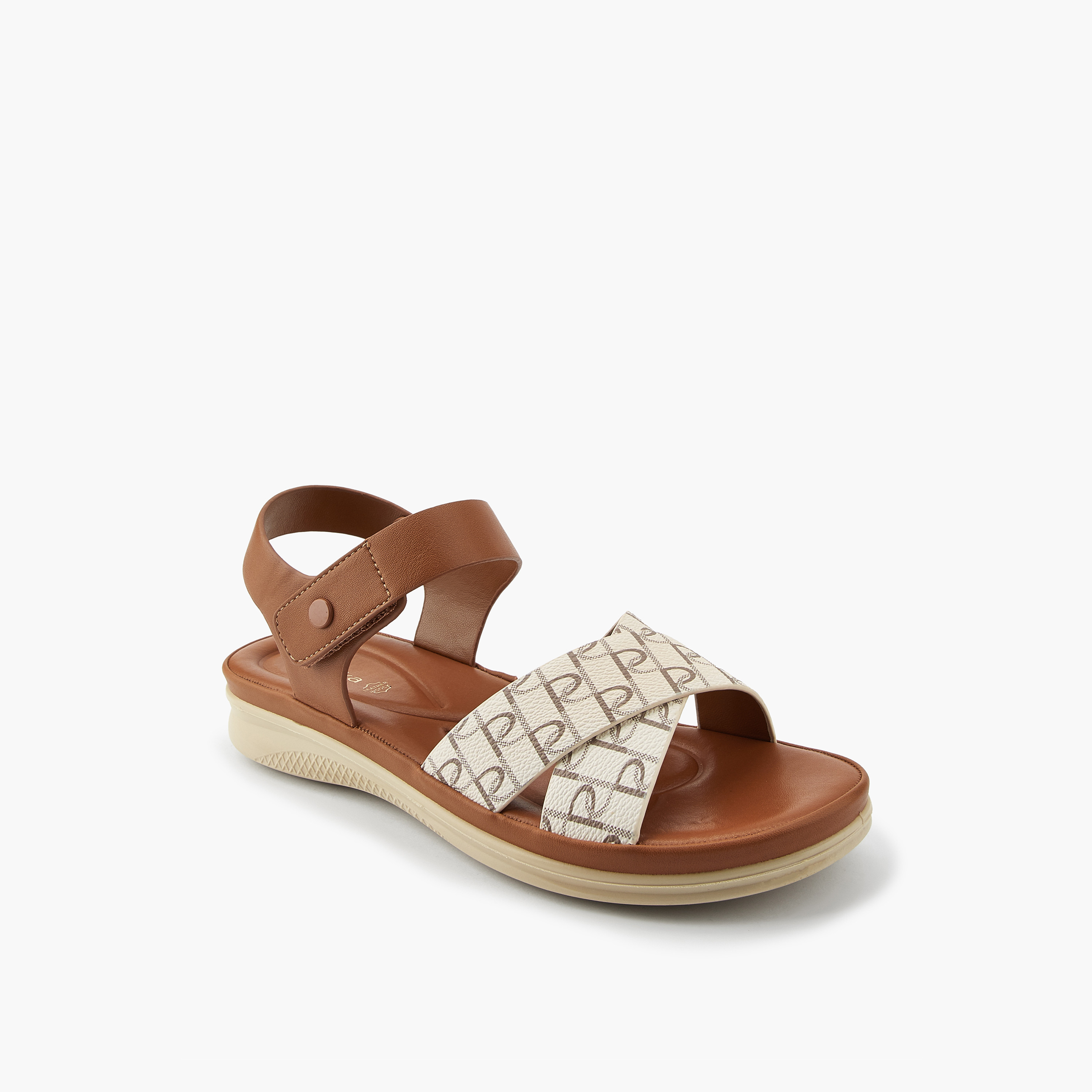 Paprika Women's Monogram Print Cross Strap Sandals-women-shoes-sandals-heeled-image-3