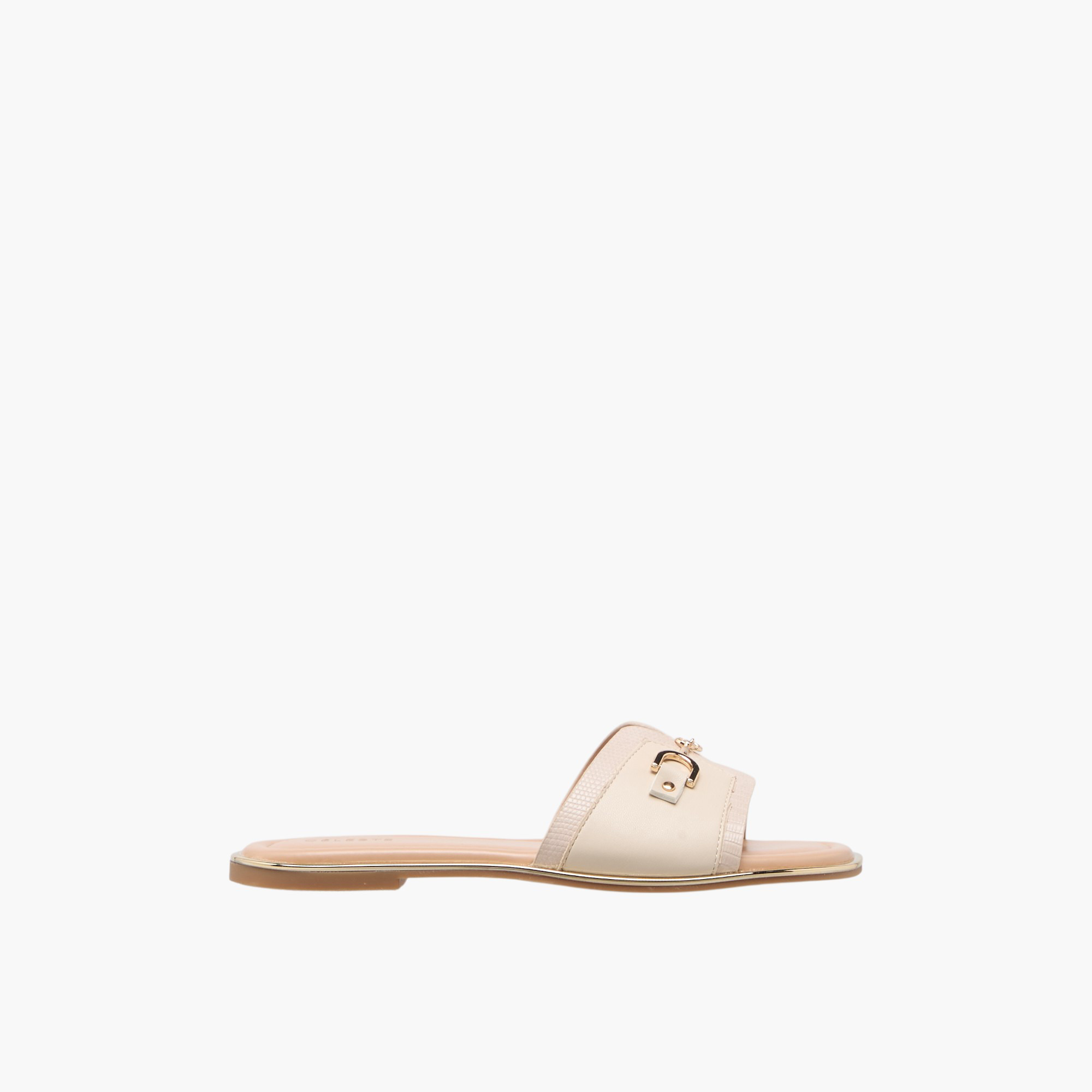 صندل مسطح سهل الارتداء وبارز الملمس بزينة معدنية للنساء من سيليست-women-shoes-flats-sandals-image-3