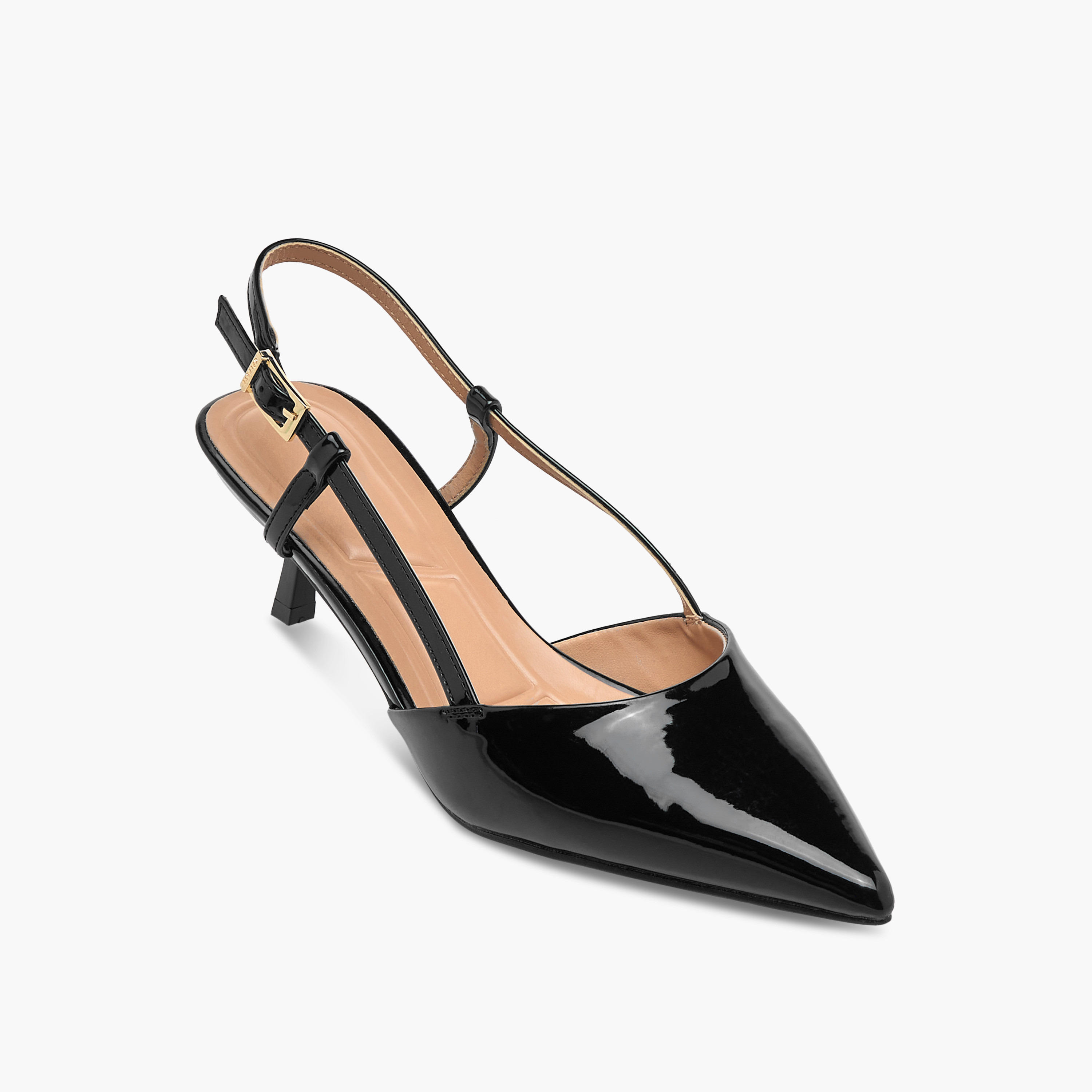 حذاء بمقدمة مدببة وحزام خلفي وكعب صغير مع إبزيم إغلاق للنساء من سيليست-women-shoes-heels-image-2