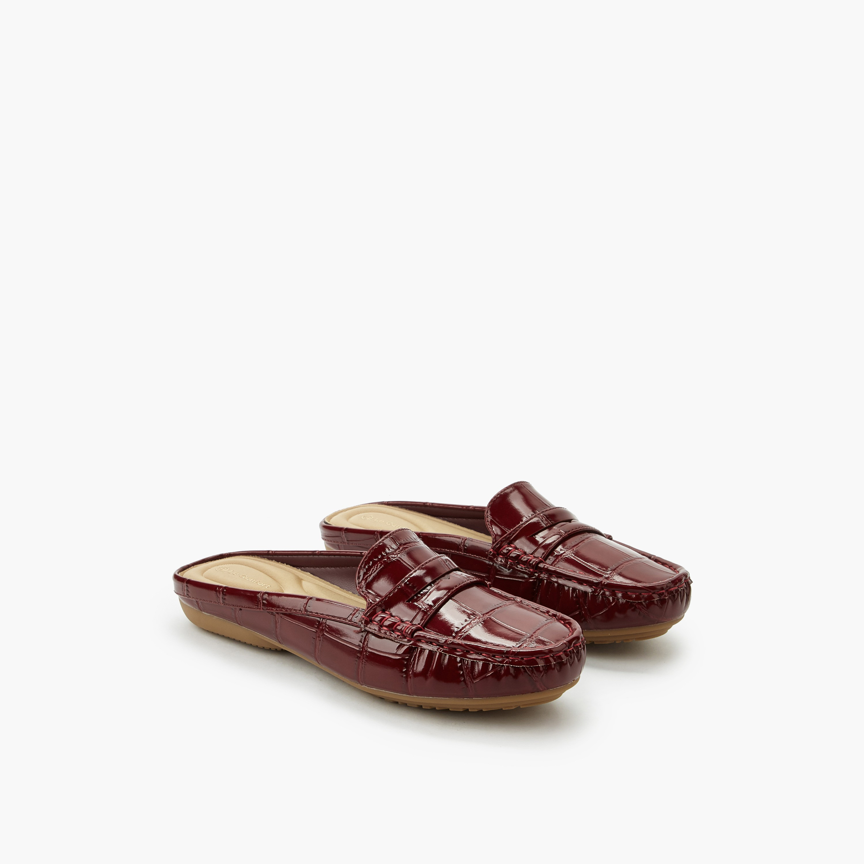 Le Confort Women Textured Mules-women-shoes-flats-mules-image-1