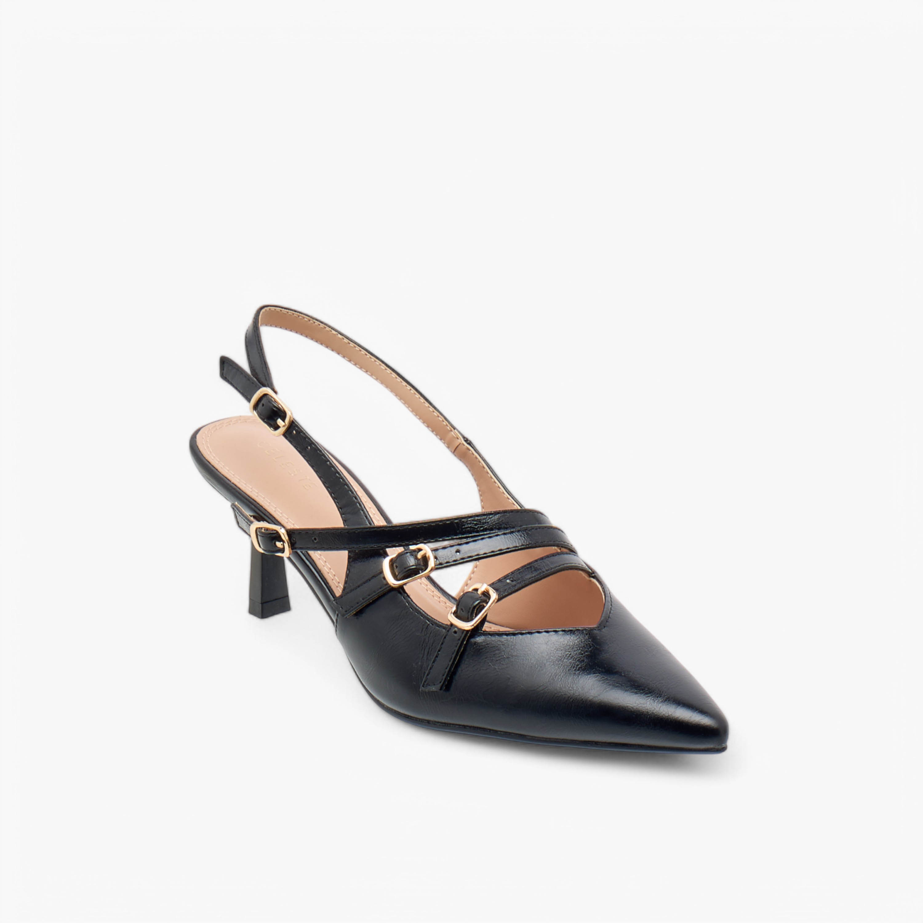 حذاء بمقدمة مدببة وكعب صغير وإبزيم إغلاق بدبوس للنساء من سيليست-women-shoes-heels-image-2