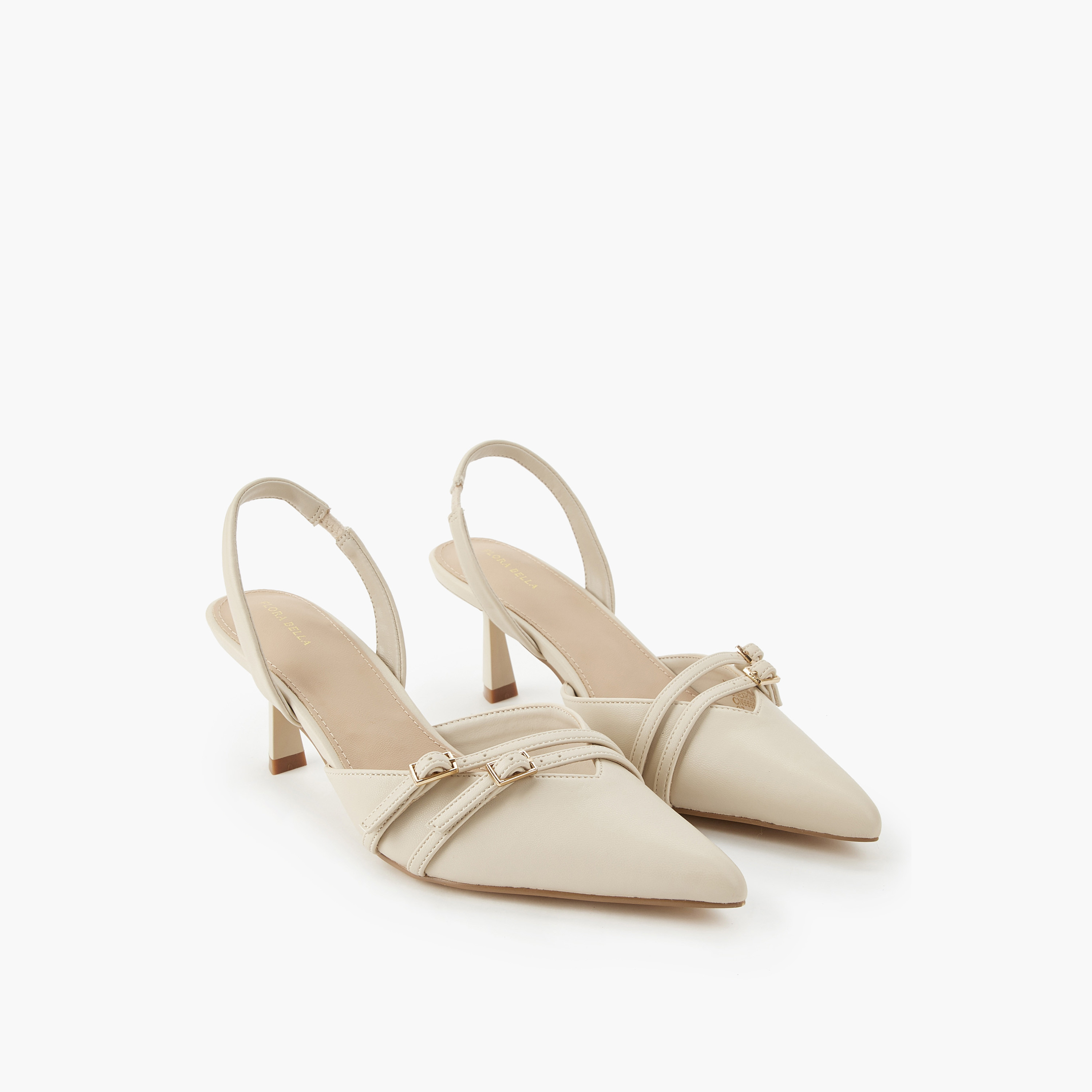 حذاء بحزام خلفي وإبزيم للنساء من فلورا بيلا-women-shoes-heels-image-1