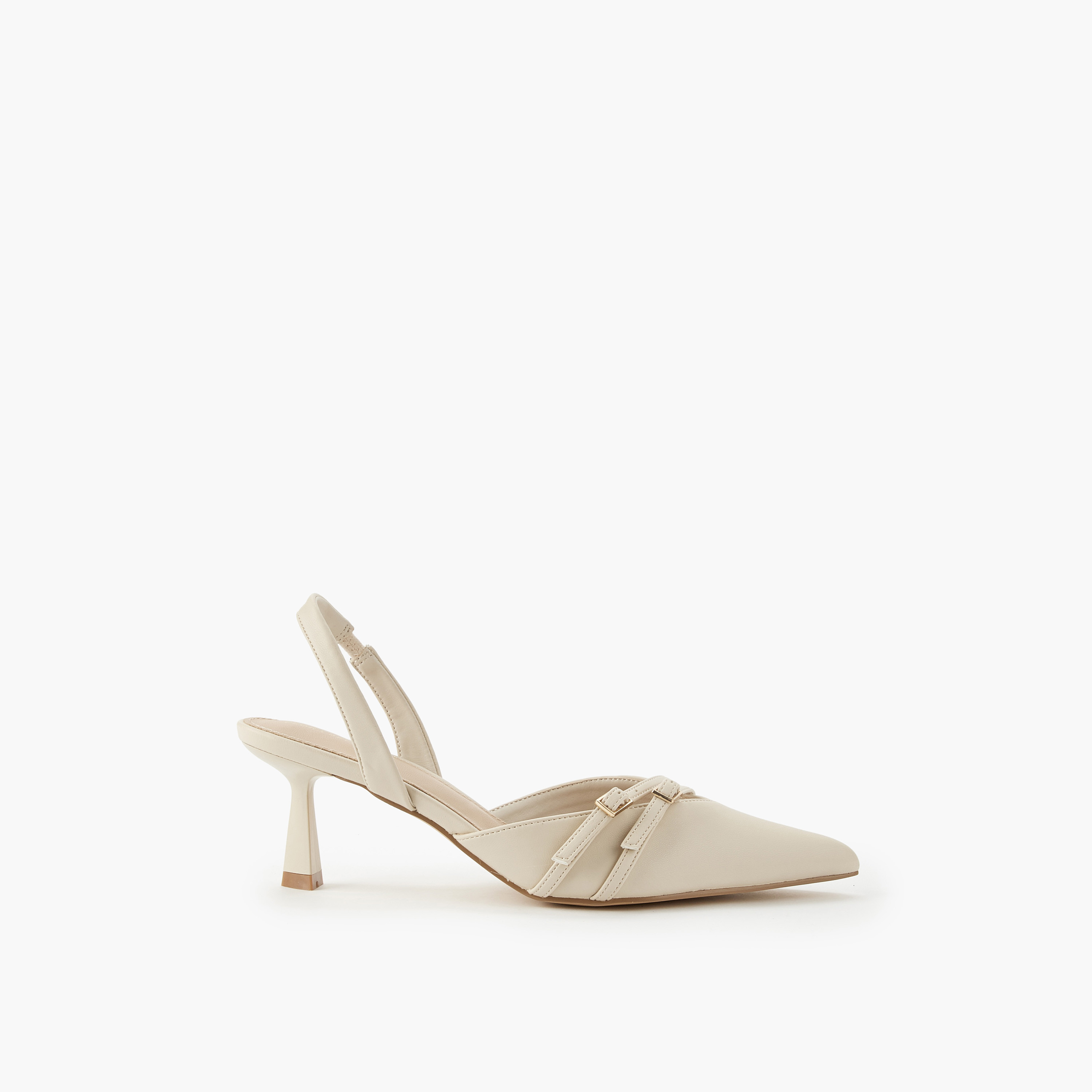 حذاء بحزام خلفي وإبزيم للنساء من فلورا بيلا-women-shoes-heels-image-2