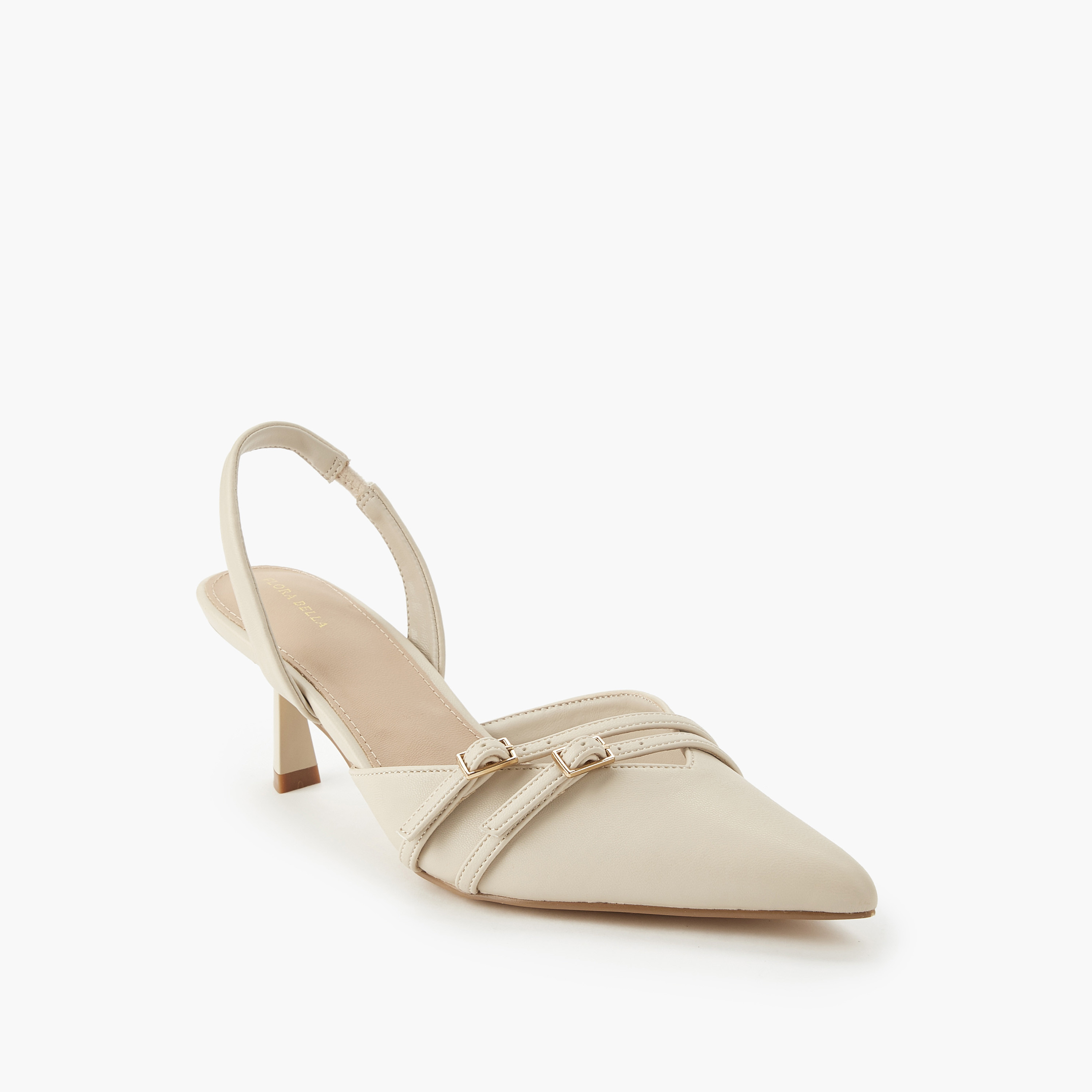 حذاء بحزام خلفي وإبزيم للنساء من فلورا بيلا-women-shoes-heels-image-3