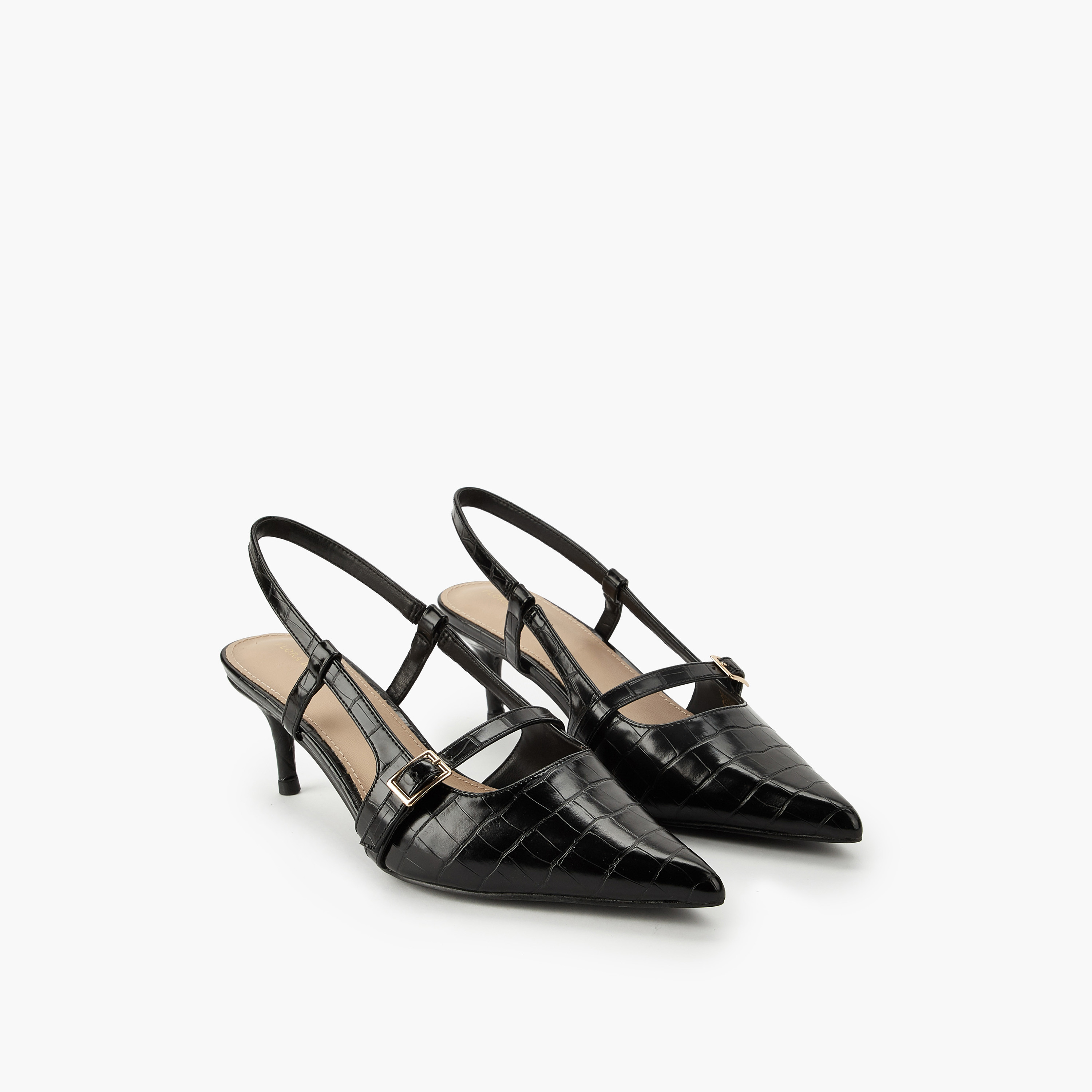 حذاء بحزام خلفي وإبزيم للنساء من فلورا بيلا-women-shoes-heels-image-1