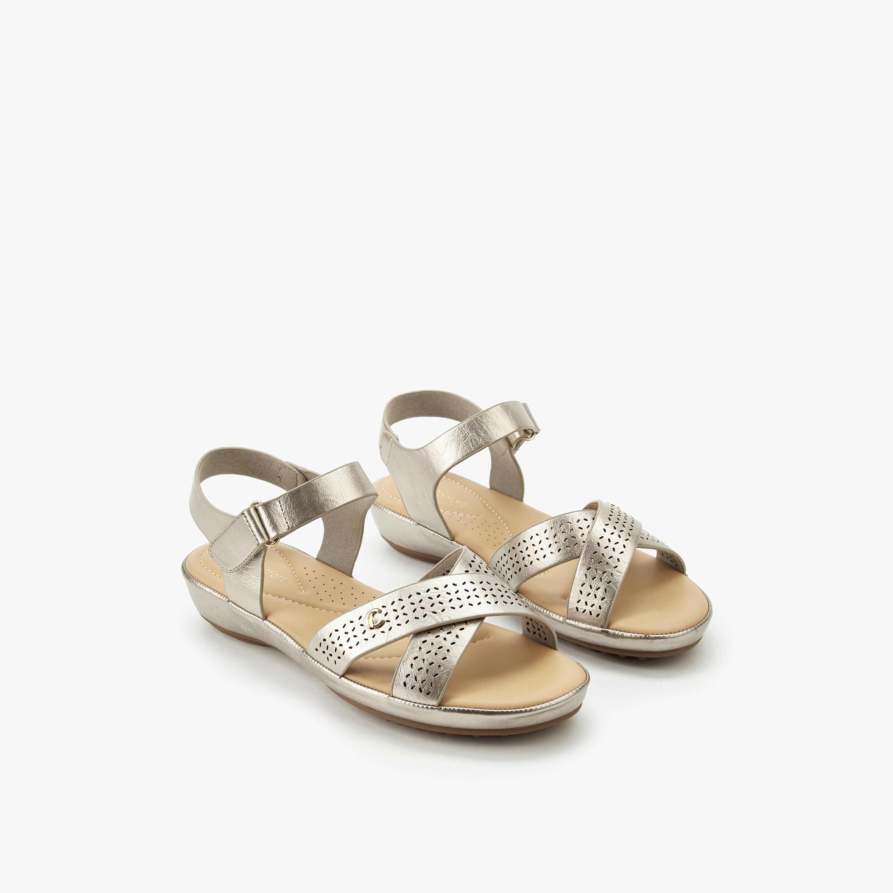 صندل بشريط إغلاق لاصق للنساء من لو كونفورت-women-shoes-sandals-flats-image-1