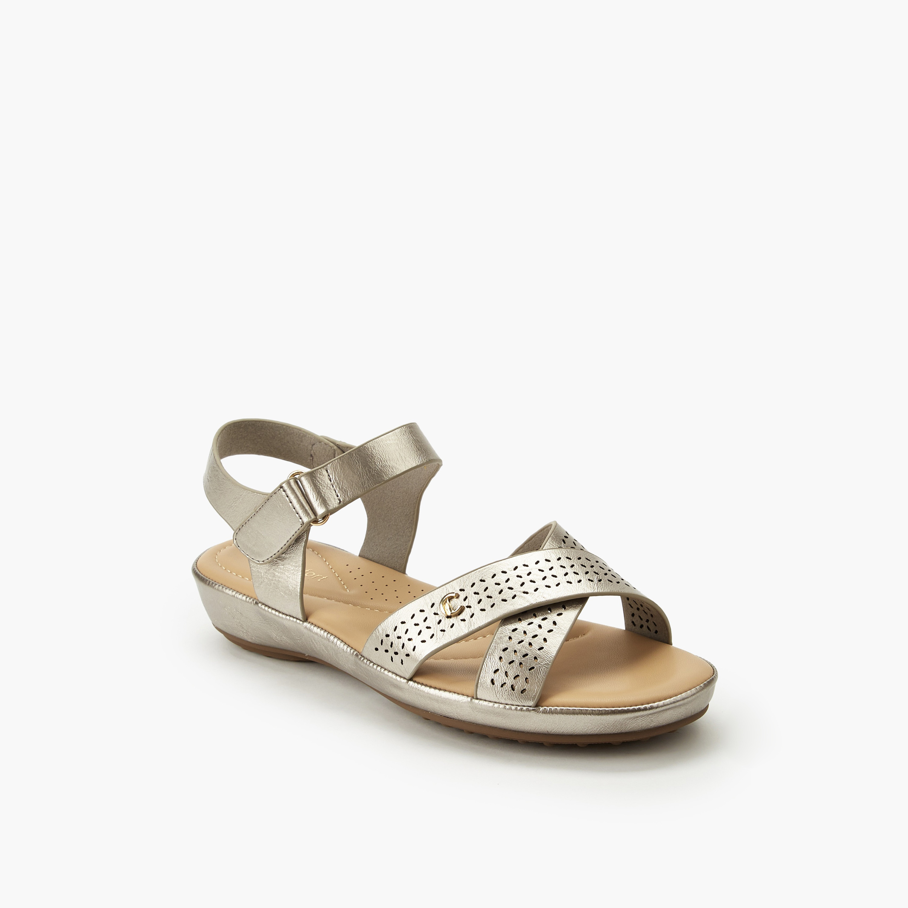 صندل بشريط إغلاق لاصق للنساء من لو كونفورت-women-shoes-sandals-flats-image-2