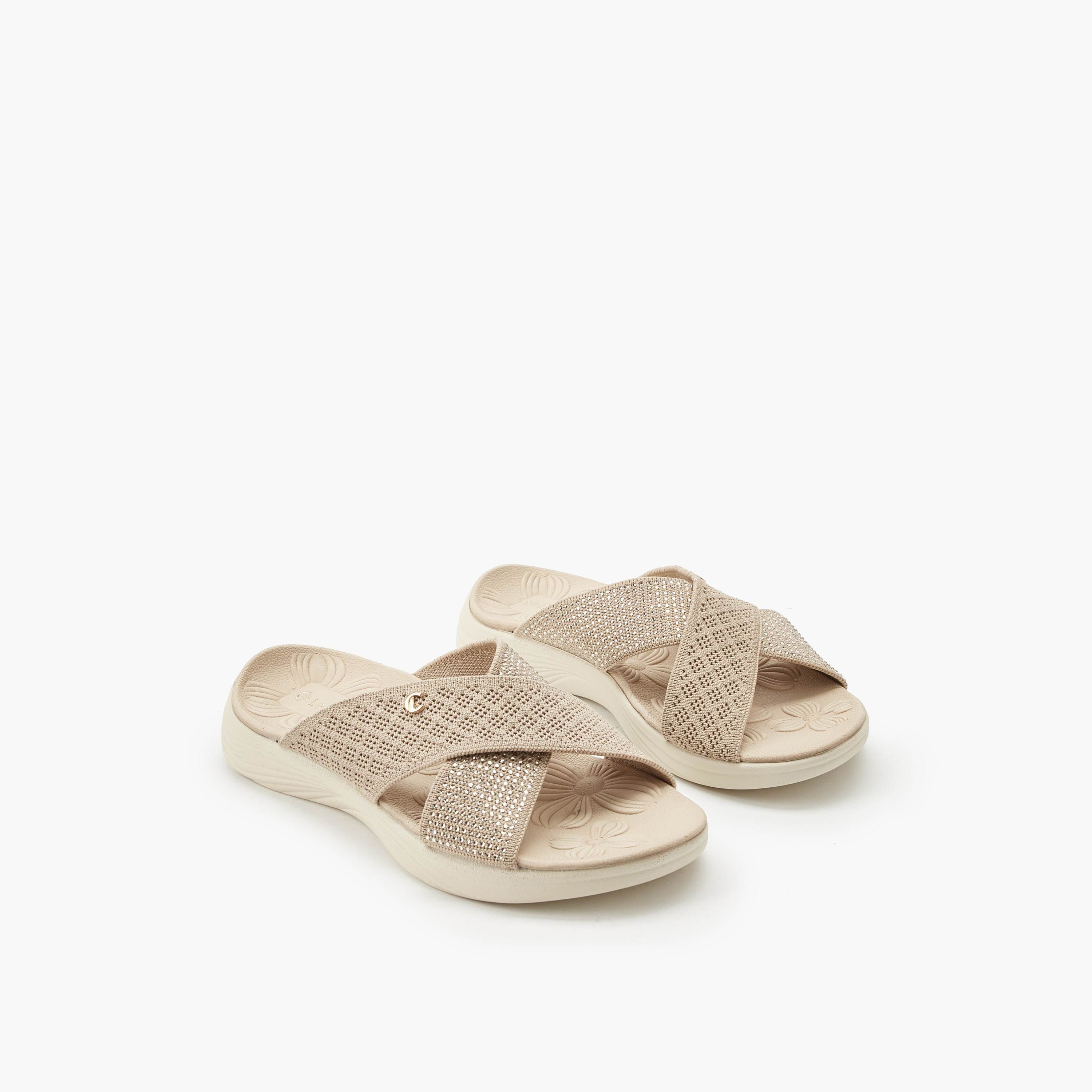 صندل سهل الارتداء بزينة لامعة للنساء من لو كونفورت-women-shoes-sandals-flats-image-1