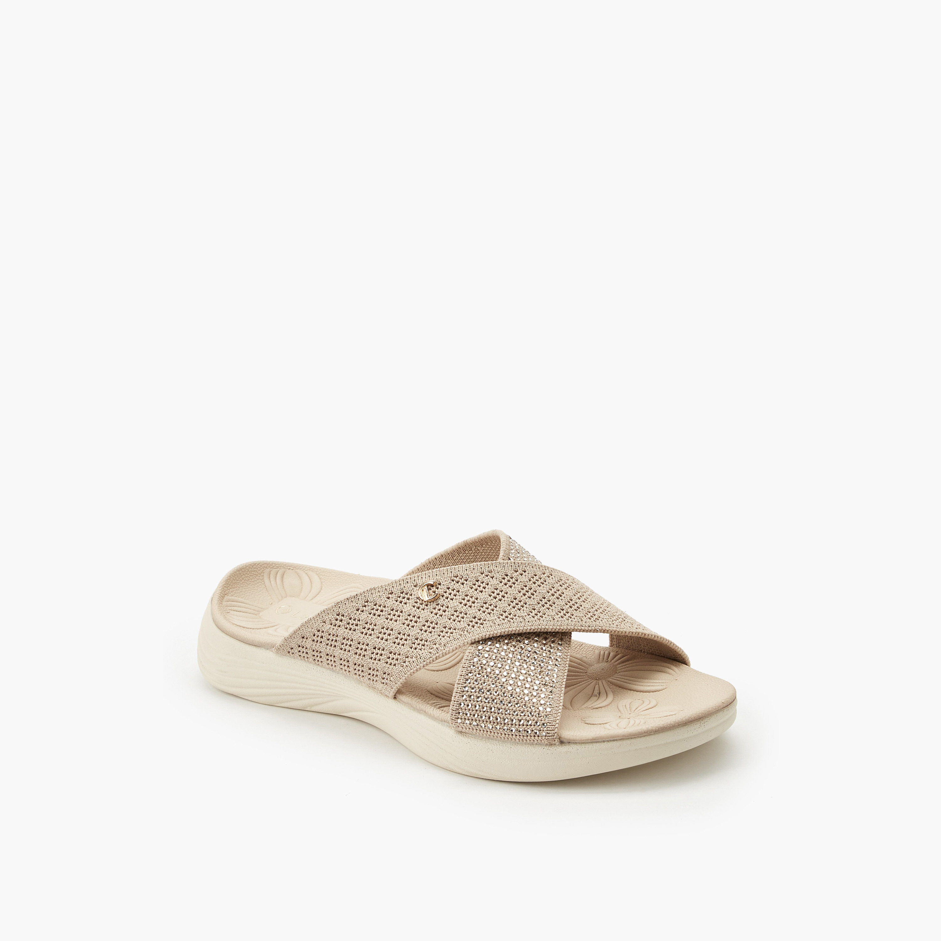 صندل سهل الارتداء بزينة لامعة للنساء من لو كونفورت-women-shoes-sandals-flats-image-2