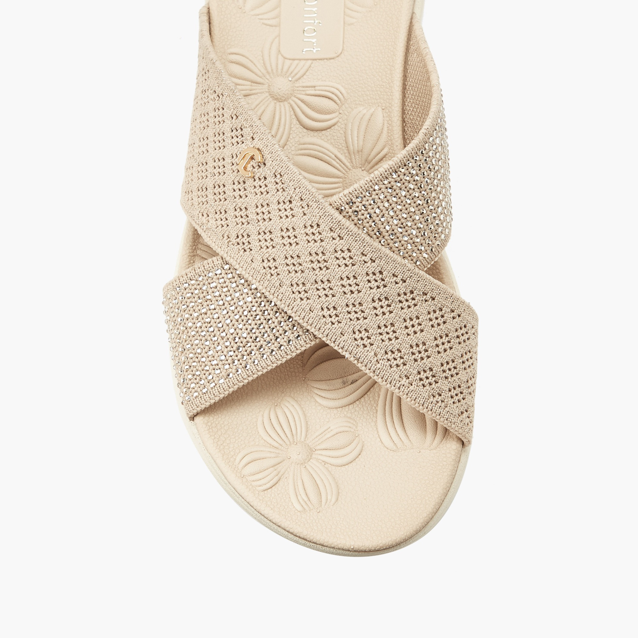 صندل سهل الارتداء بزينة لامعة للنساء من لو كونفورت-women-shoes-sandals-flats-image-4