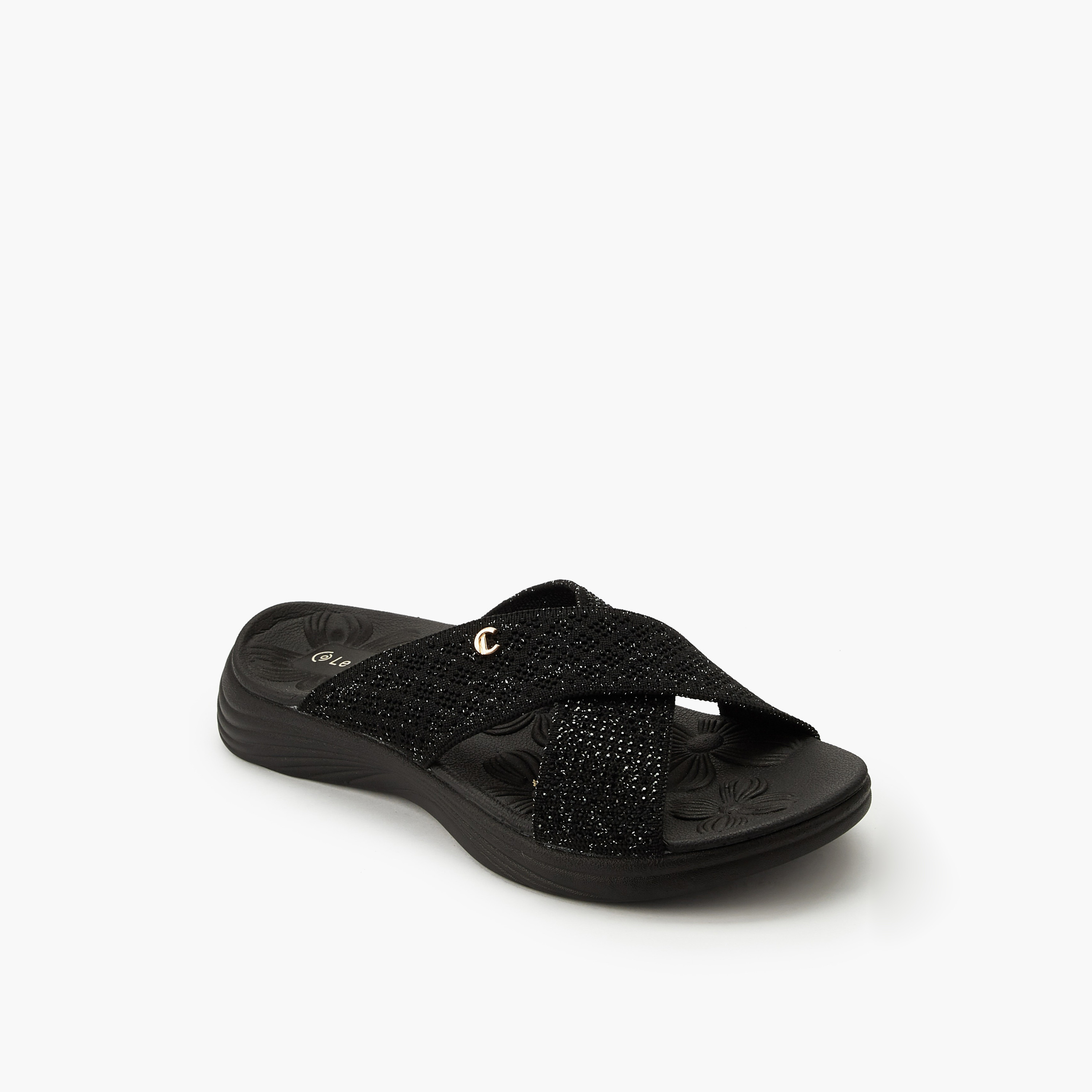 صندل سهل الارتداء بزينة لامعة للنساء من لو كونفورت-women-shoes-sandals-flats-image-2