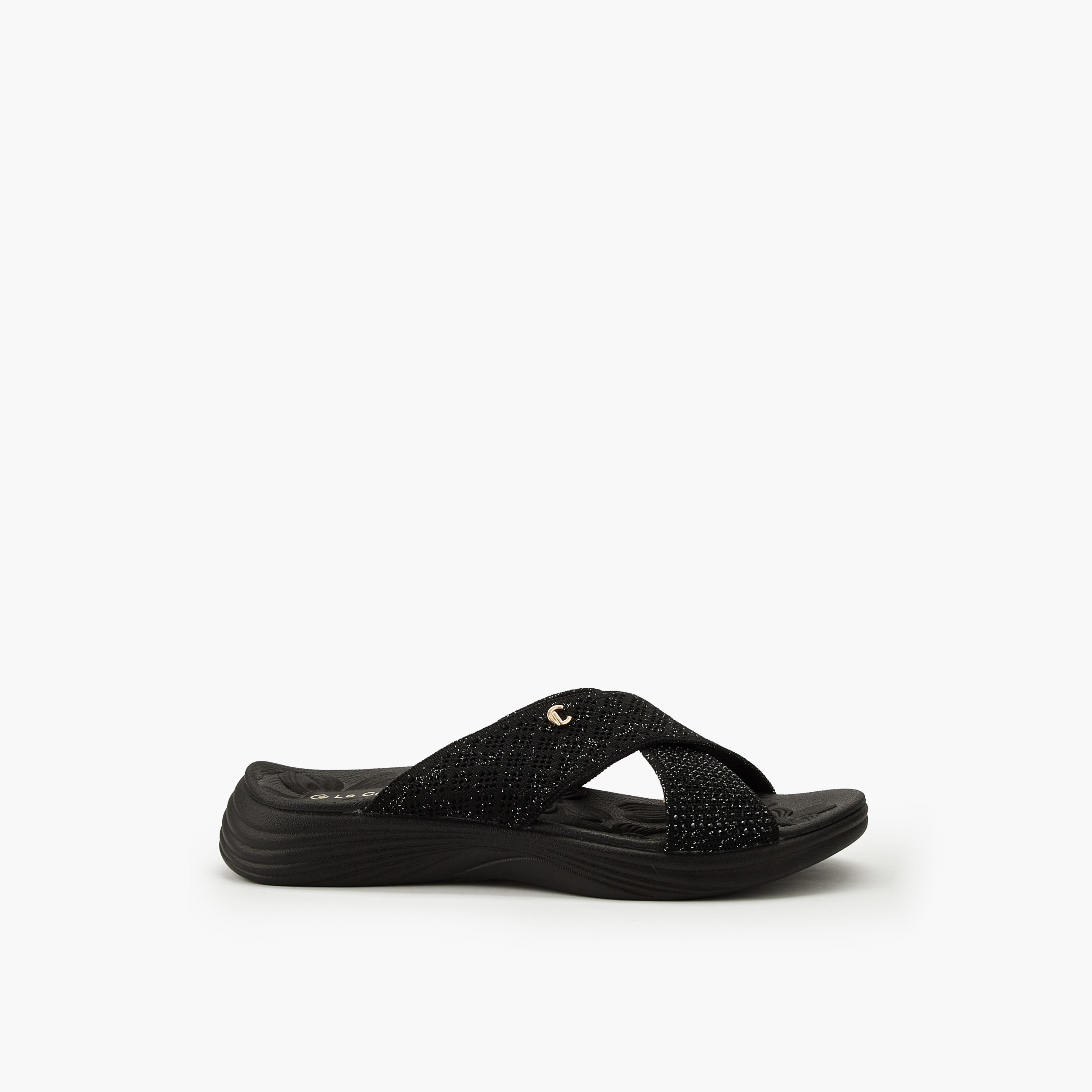 صندل سهل الارتداء بزينة لامعة للنساء من لو كونفورت-women-shoes-sandals-flats-image-3