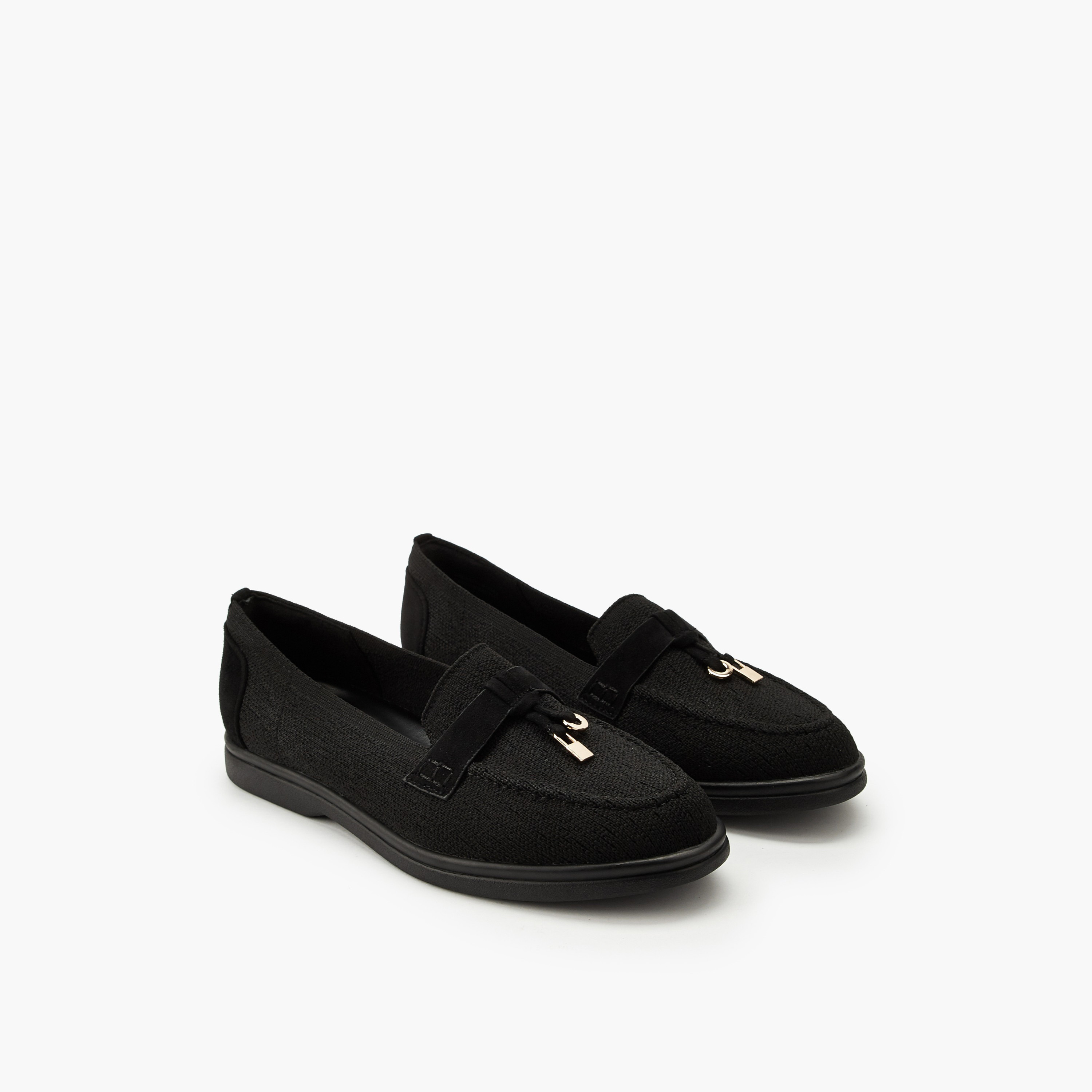 حذاء سهل الارتداء بزينة معدنية للنساء من لو كونفورت-women-shoes-loafersandmoccasins-image-1