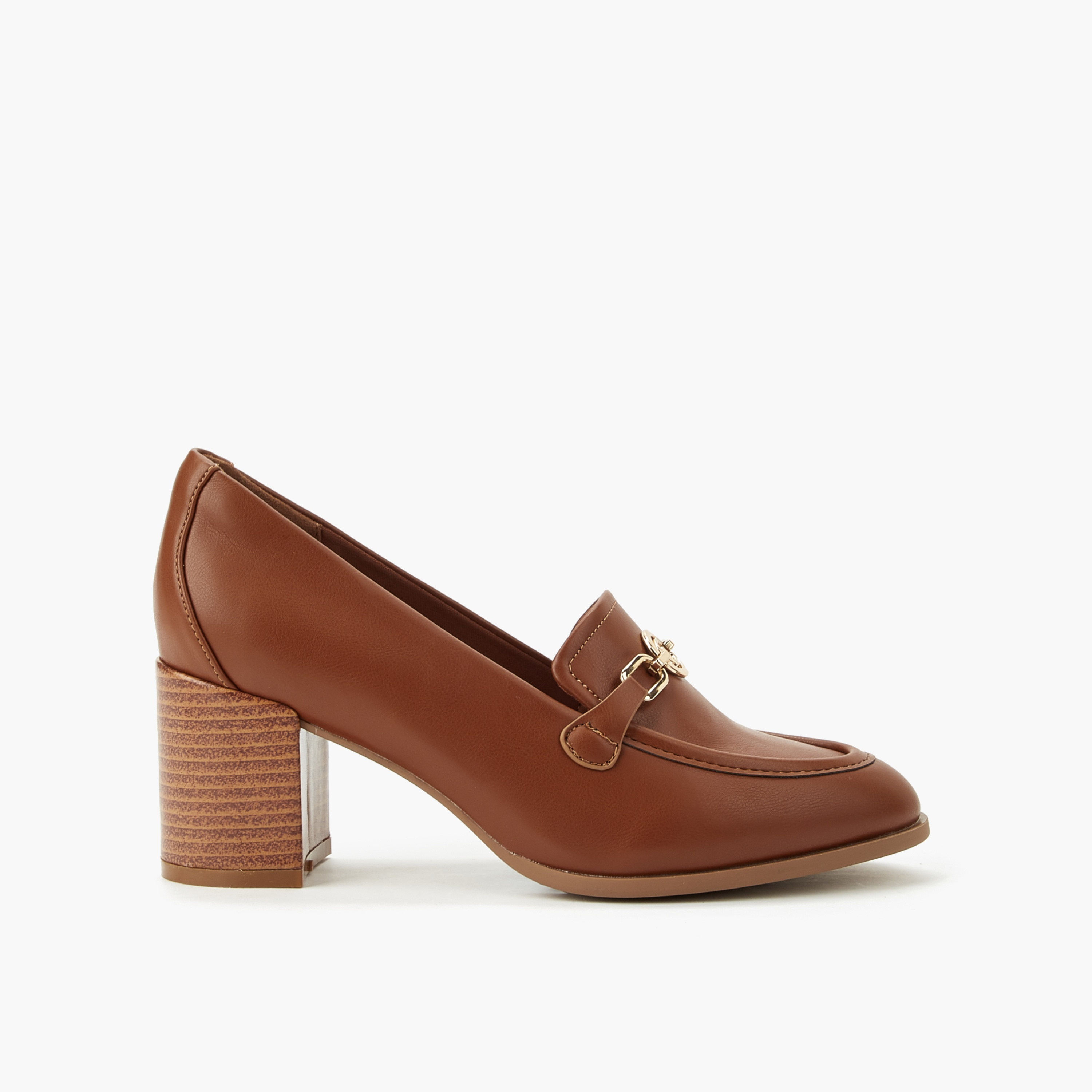 Le Confort Women Chain Accent Block Heel Loafers-women-shoes-loafersandmoccasins-image-3