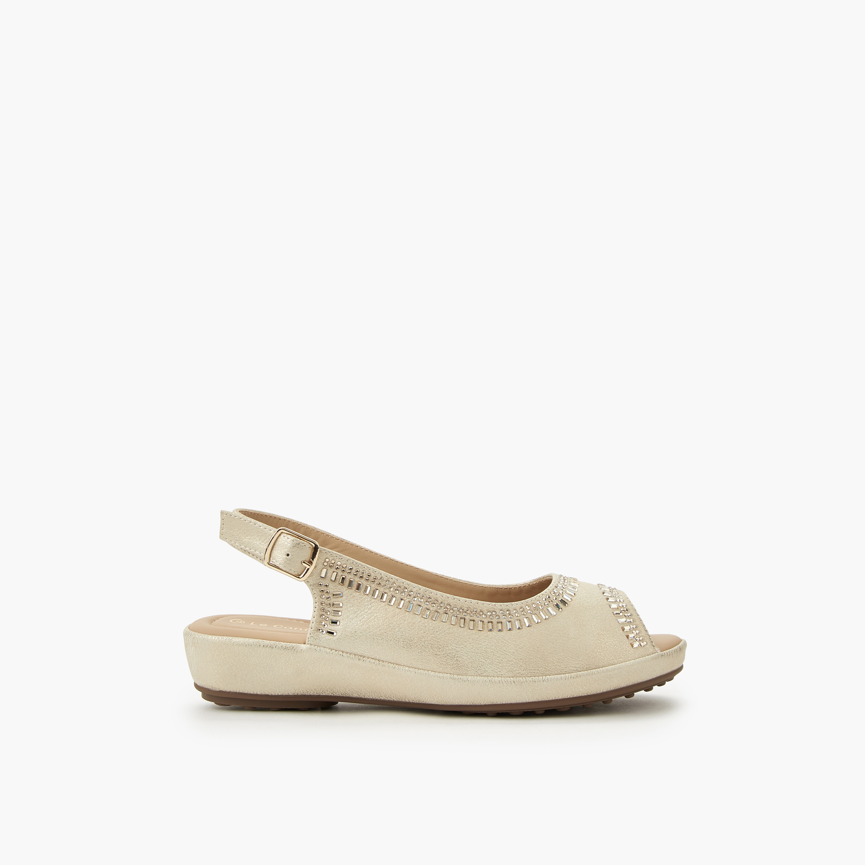 Le Confort Women Embellished Peep Toe Sandals-women-shoes-flats-sandals-image-3