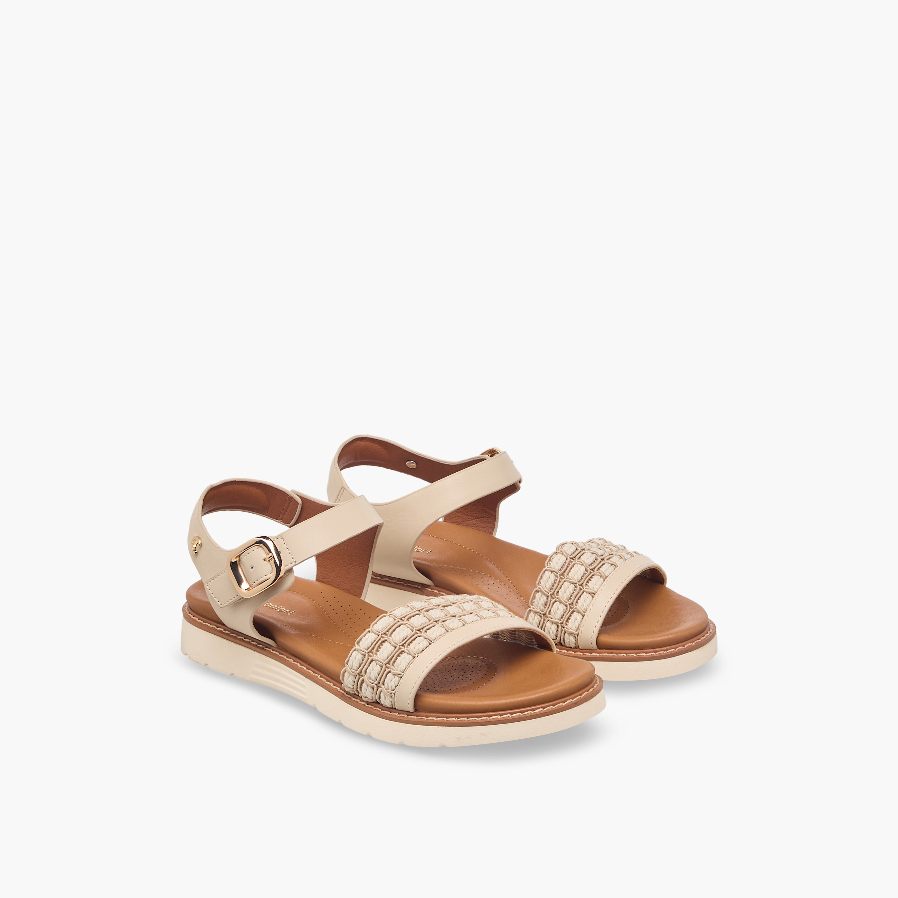 Le Confort Women Buckle Closure Sandals-women-shoes-flats-sandals-image-1