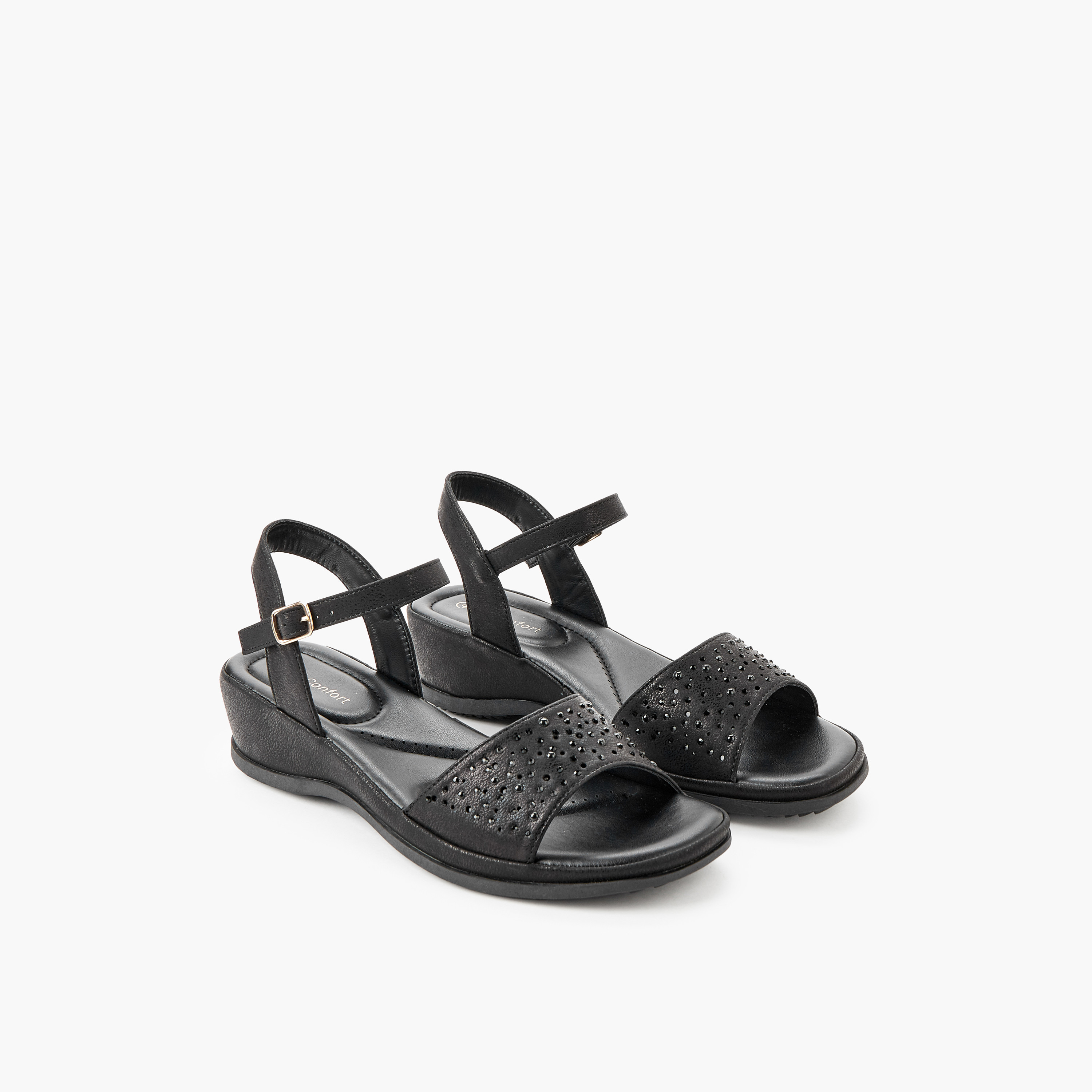 Le Confort Women Embellished Wedge Heel Sandals-women-shoes-sandals-heeled-image-1