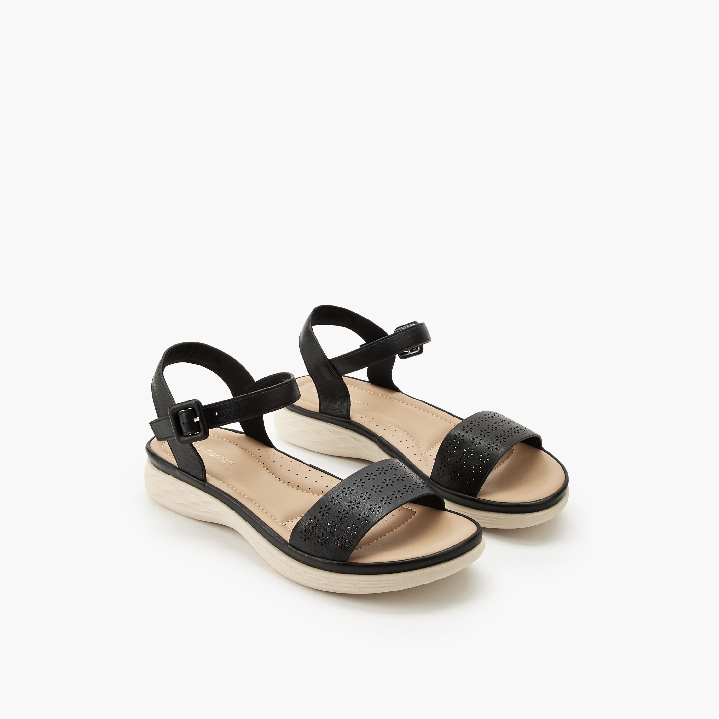 Le Confort Women Perforated Detail Sandals-women-shoes-flats-sandals-image-1