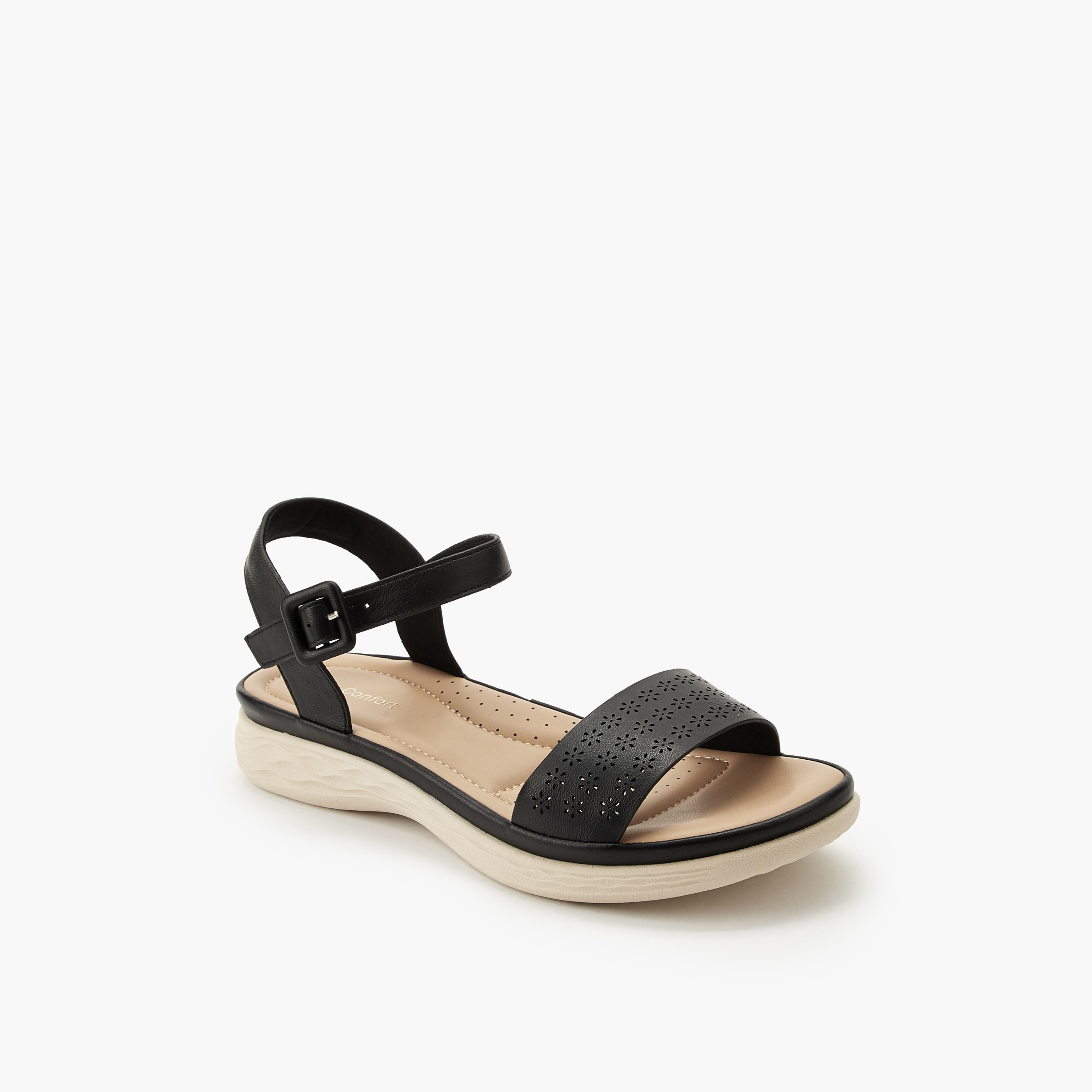 Le Confort Women Perforated Detail Sandals-women-shoes-flats-sandals-image-2