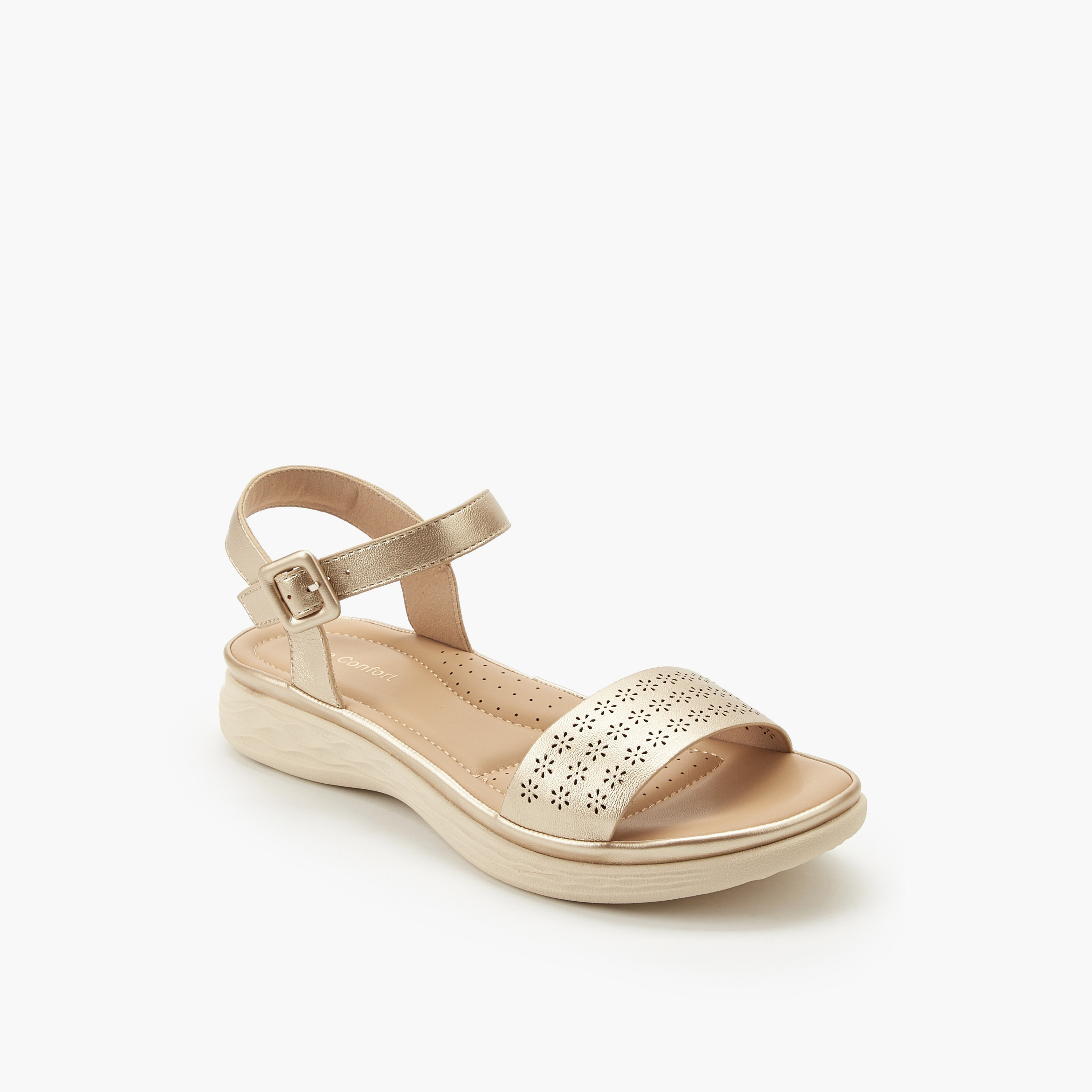 صندل بتفاصيل مثقبة للنساء من لو كونفورت-women-shoes-flats-sandals-image-2