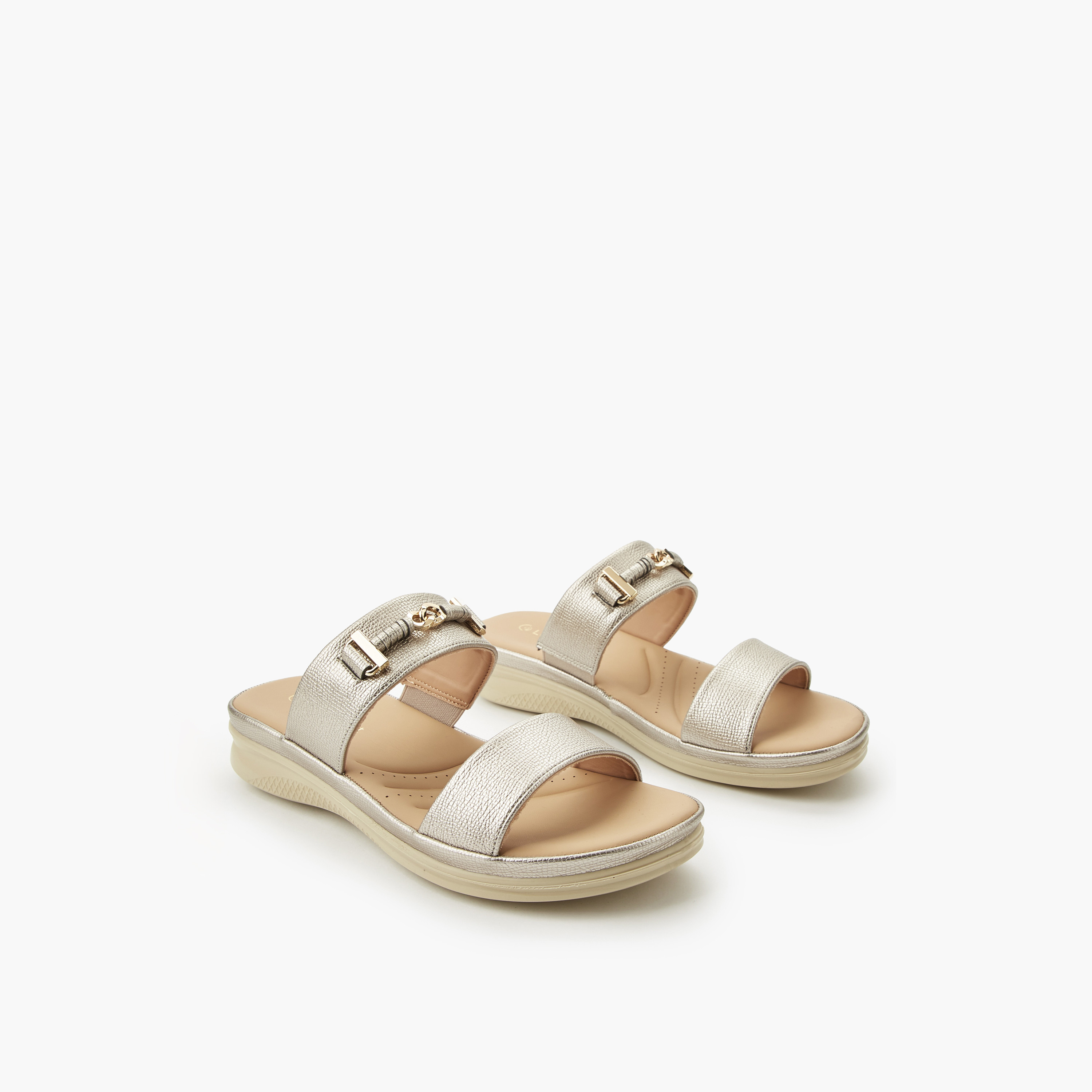 صندل نسائي مريح بتفاصيل ميتاليك من لو كونفورت-women-shoes-flats-sandals-image-1