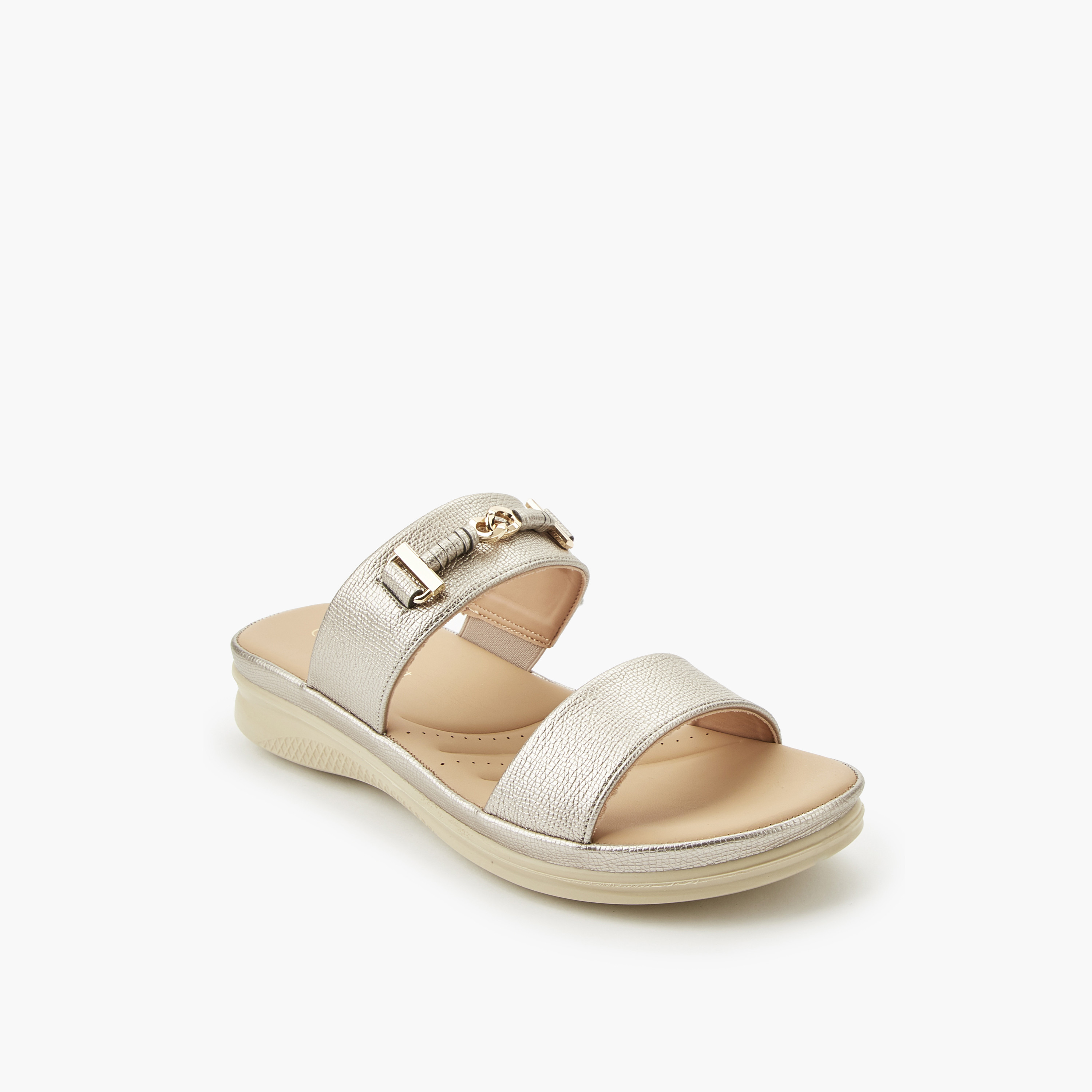 صندل نسائي مريح بتفاصيل ميتاليك من لو كونفورت-women-shoes-flats-sandals-image-2