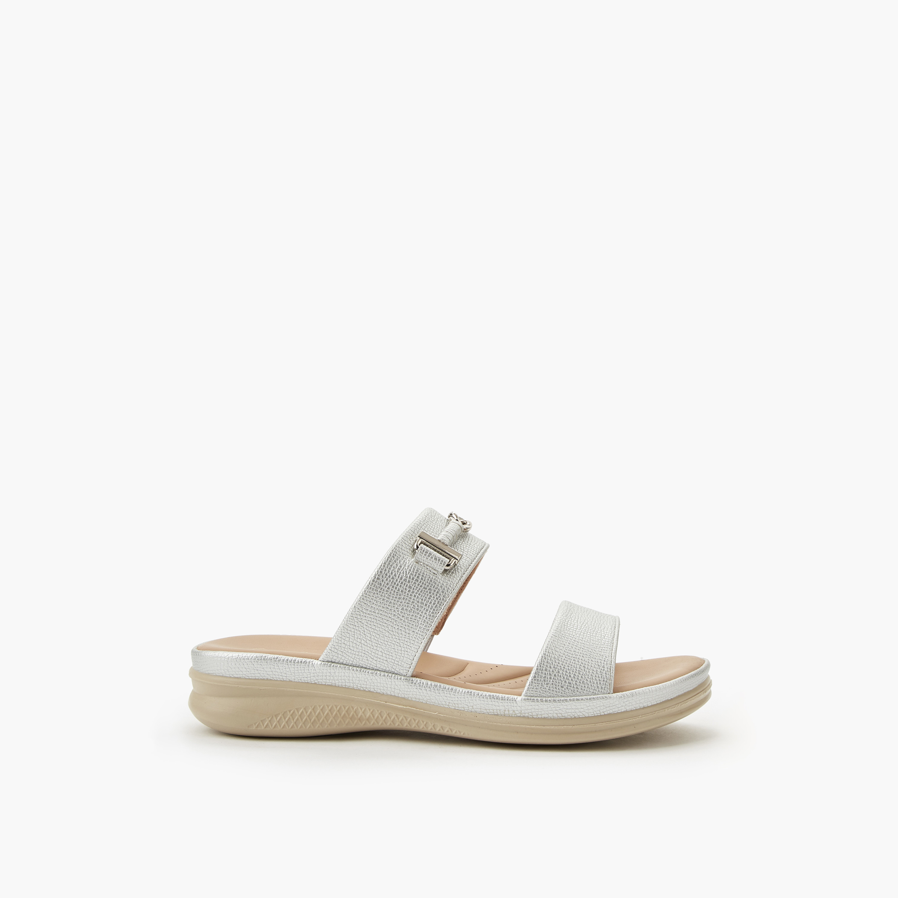 Le Confort Women Metallic Detail Slide Sandals-women-shoes-flats-sandals-image-3