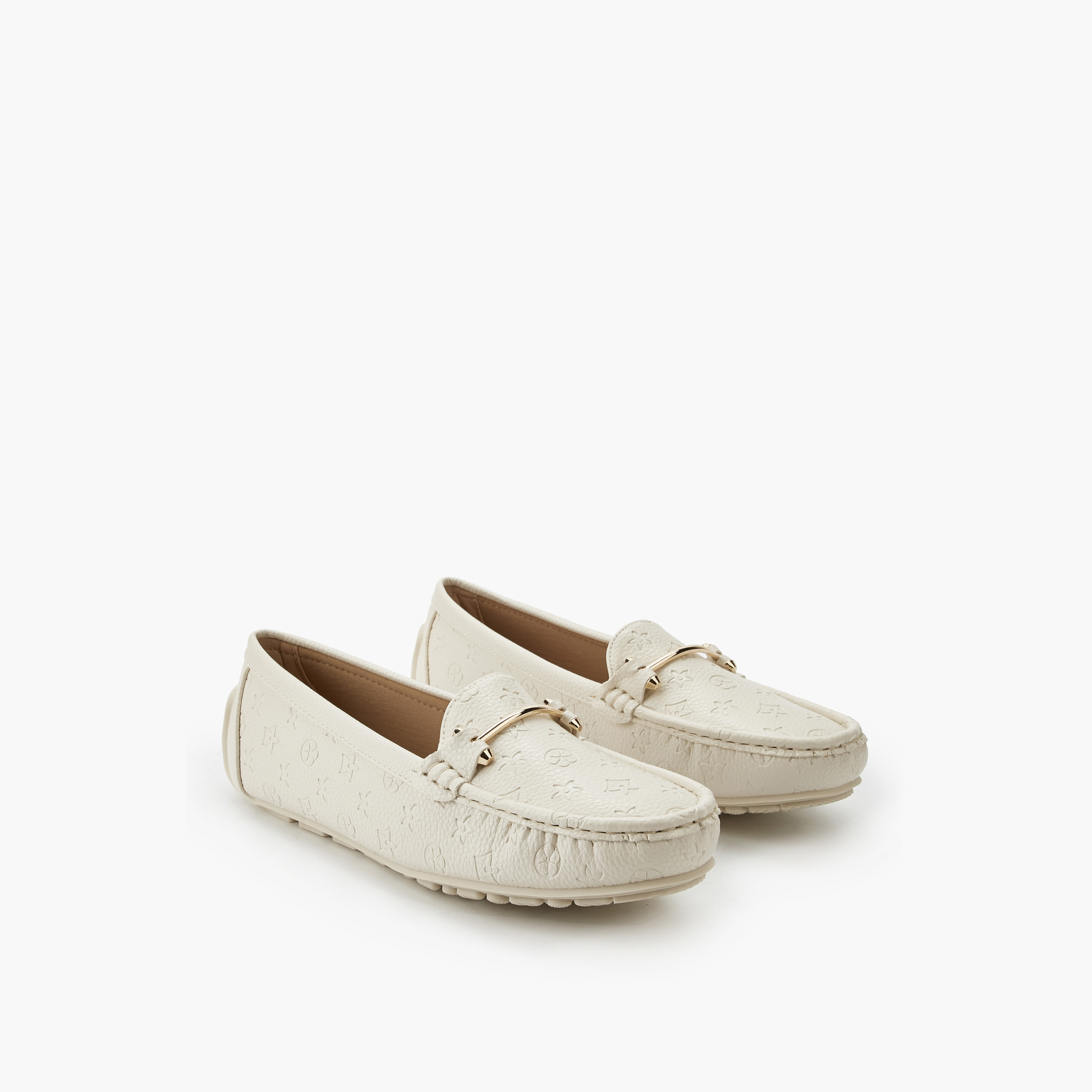Le Confort Women Monogram Embossed Loafers-women-shoes-flats-loafers-image-1