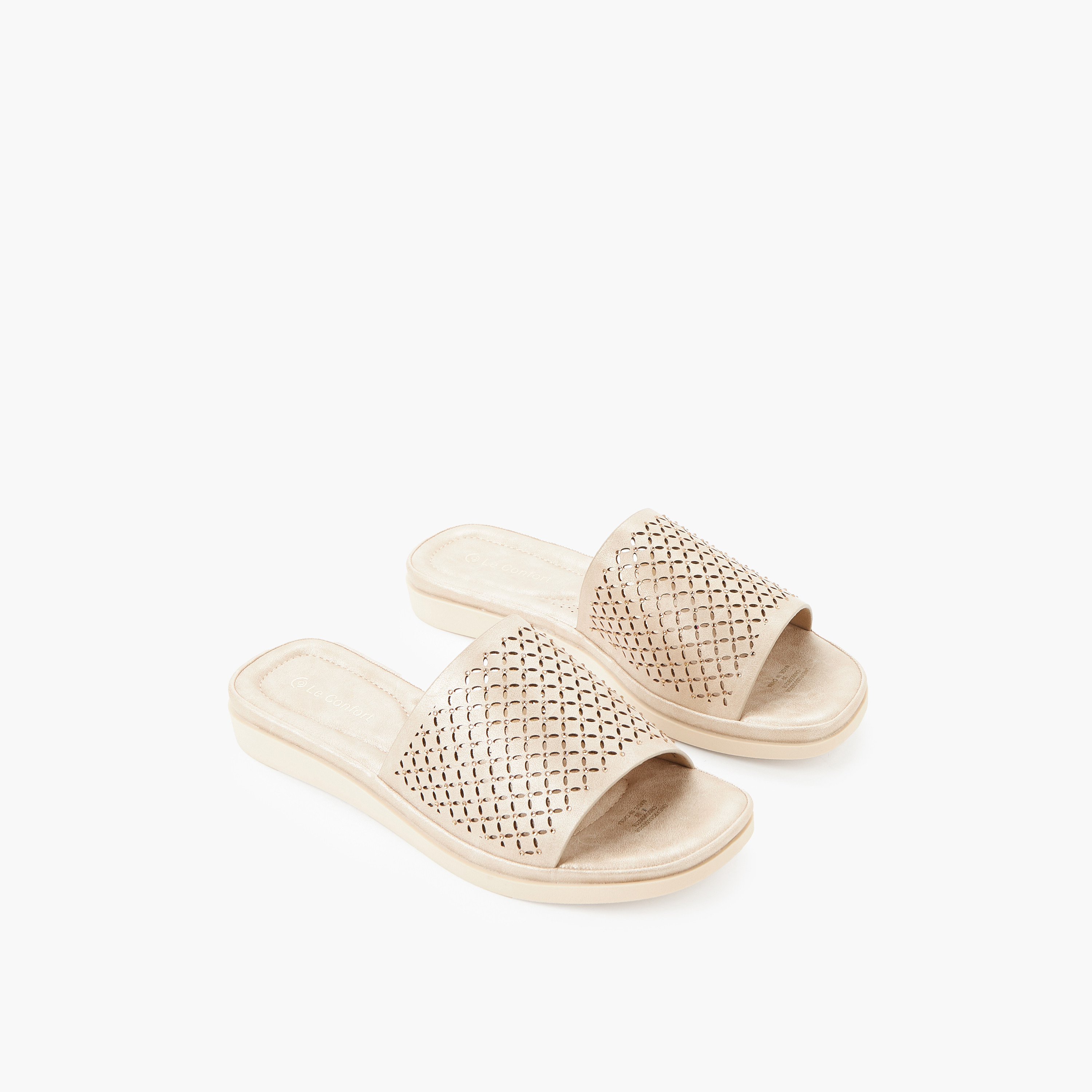 Le Confort Women Embellished Slip-On Sandals-women-shoes-flats-sandals-image-1