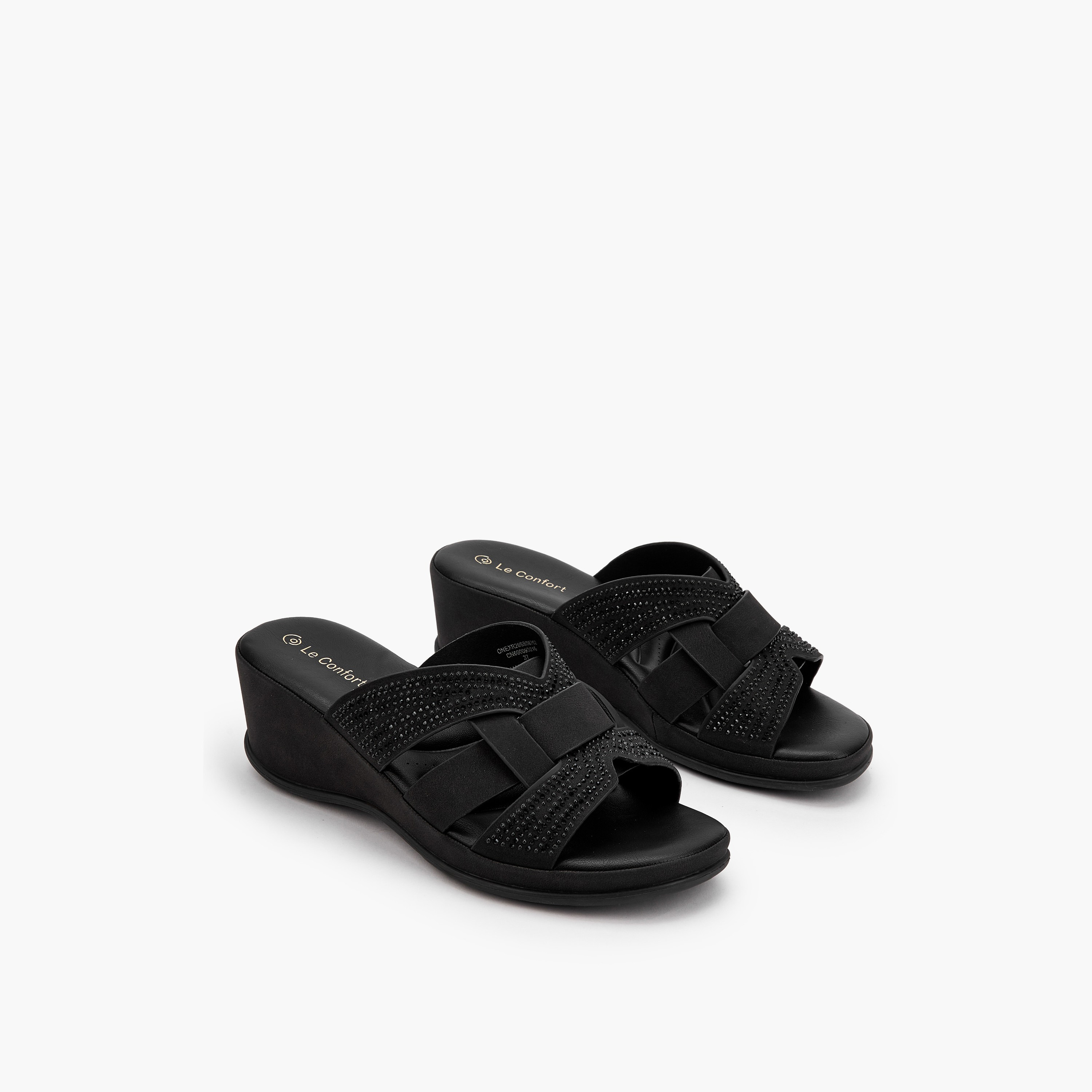 Le Confort Women Embellished Wedge Heel Comfort Sandals-women-shoes-sandals-heeled-image-1