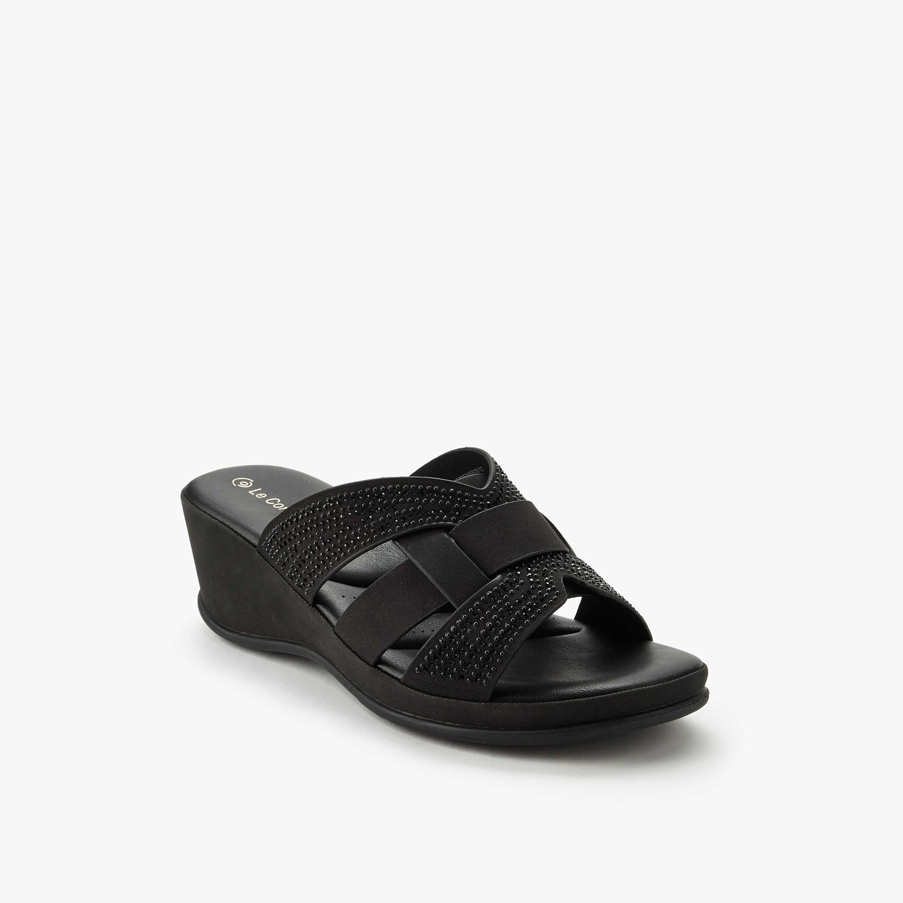 Le Confort Women Embellished Wedge Heel Comfort Sandals-women-shoes-sandals-heeled-image-2