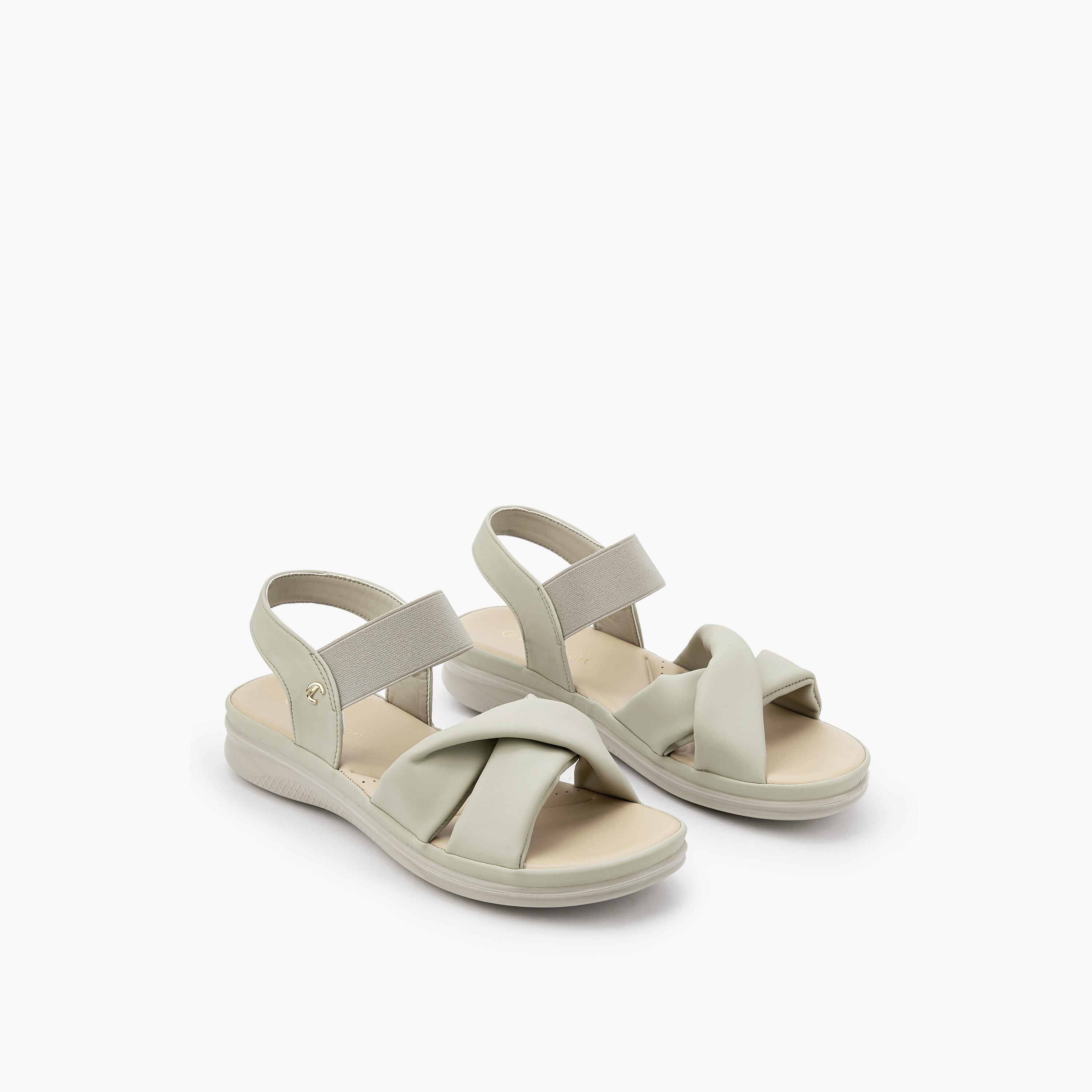 صندل مريح بأحزمة متقاطعة للنساء من لو كونفورت-women-shoes-sandals-heeled-image-1