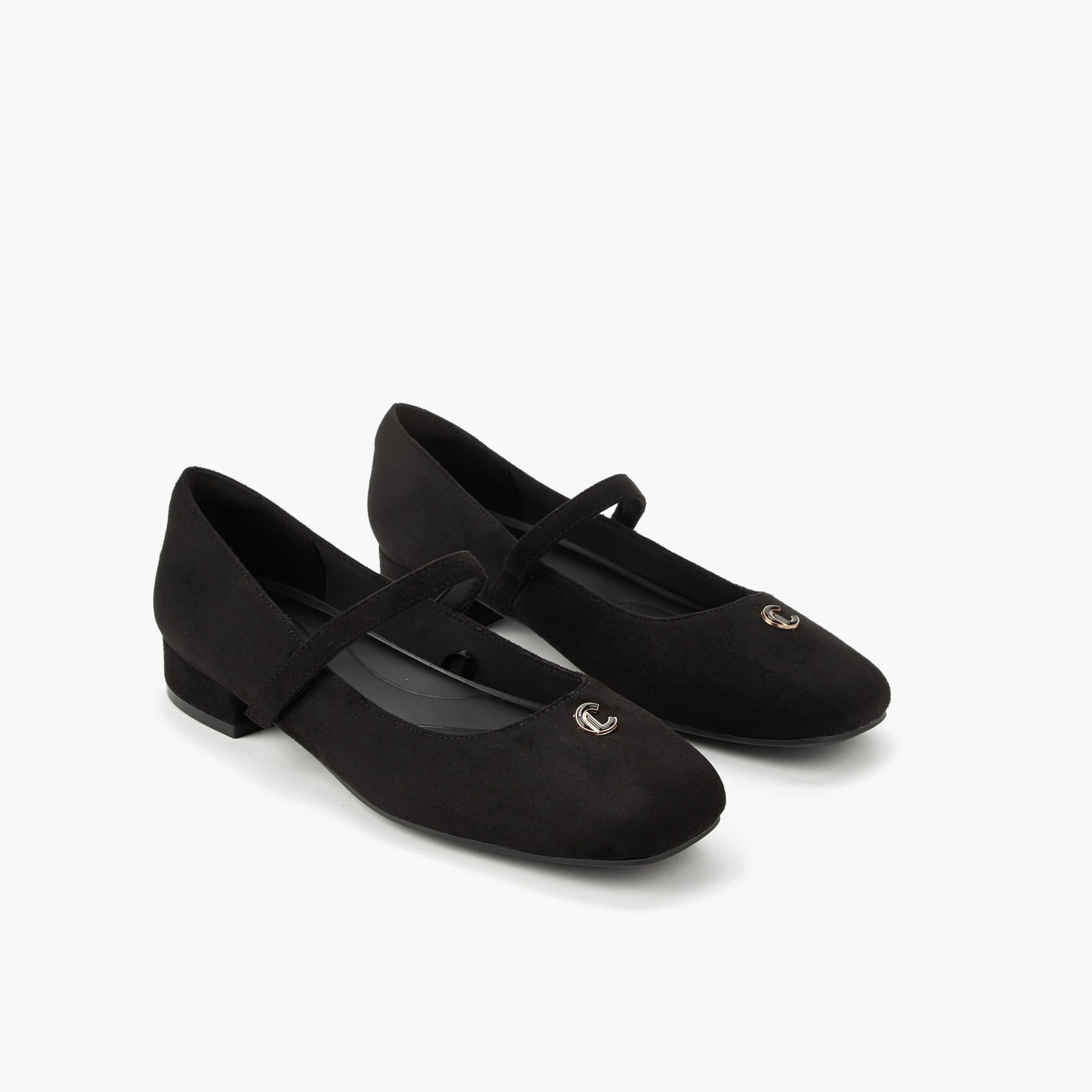 Le Confort Women Textured Square Toe Mary Jane Shoes-women-shoes-ballerinas-image-1