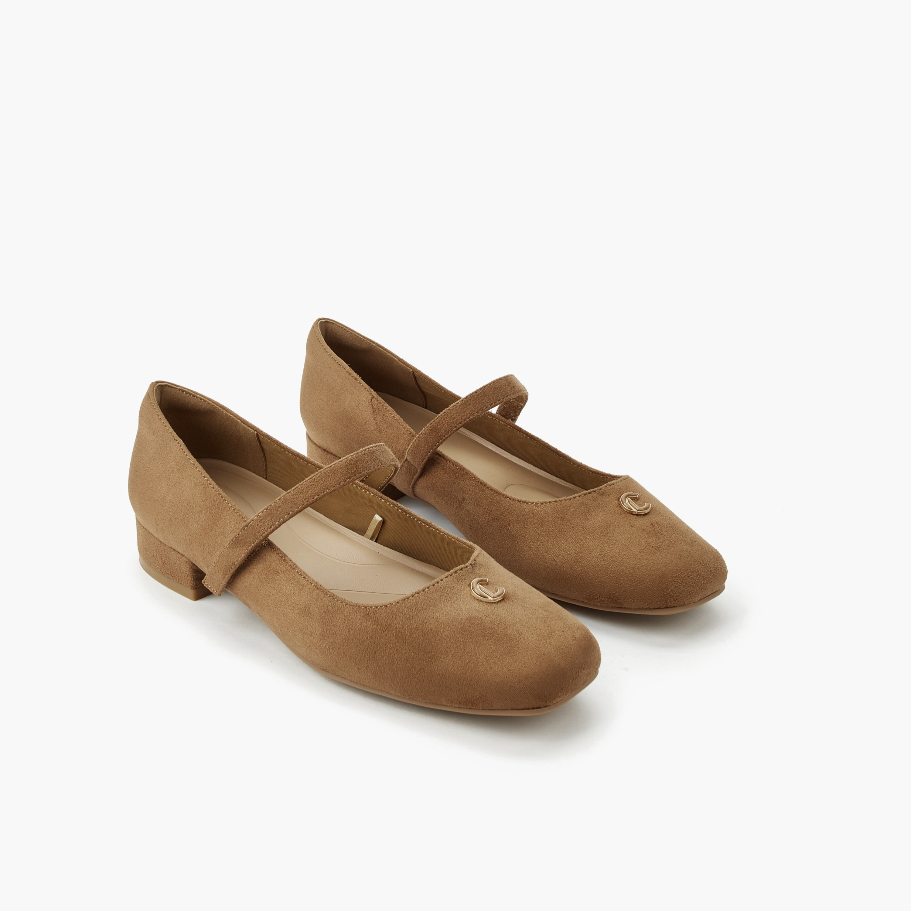 Le Confort Women Textured Square Toe Mary Jane Shoes-women-shoes-ballerinas-image-1
