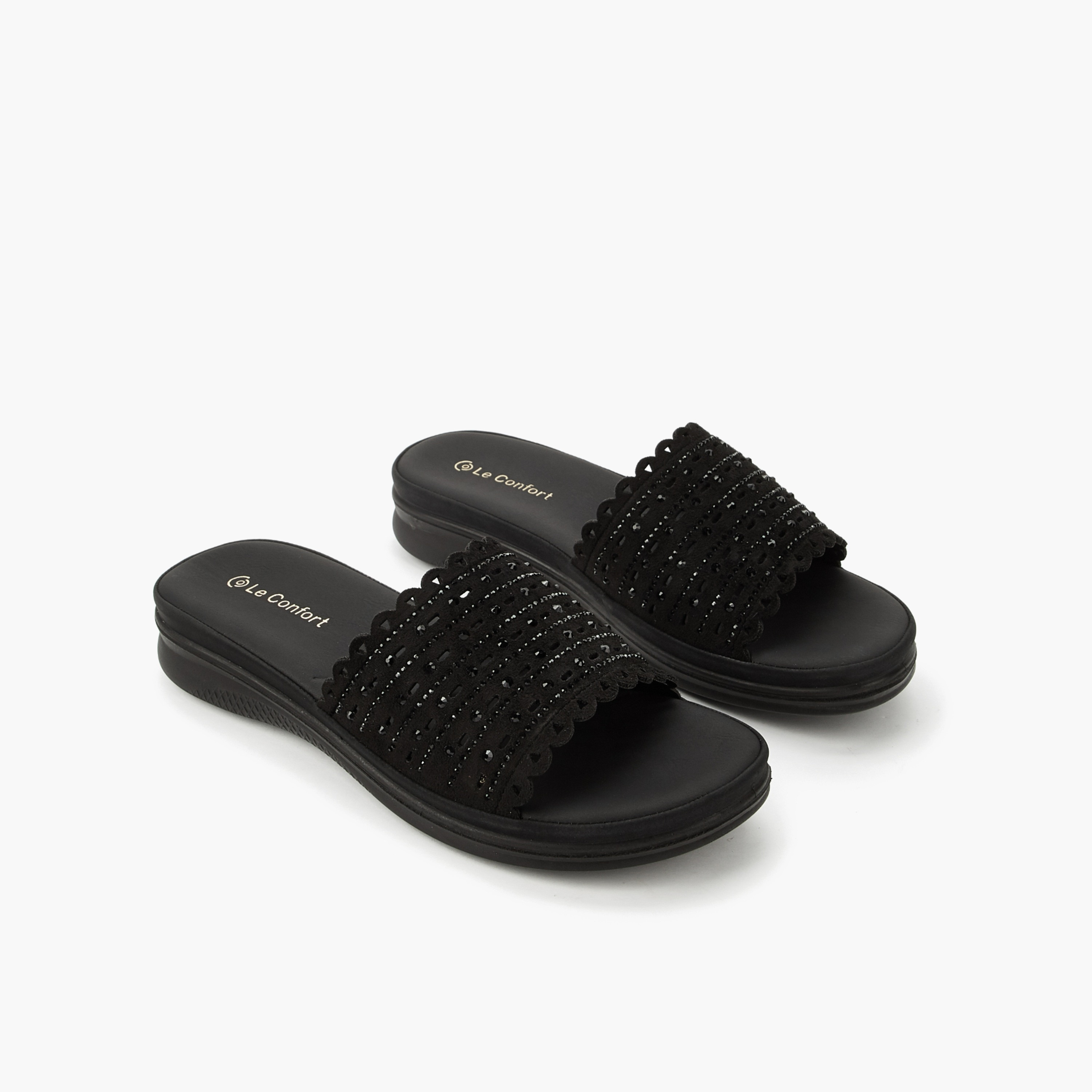 Le Confort Women Laser Cut Embellished Sandals-women-shoes-flats-sandals-image-1